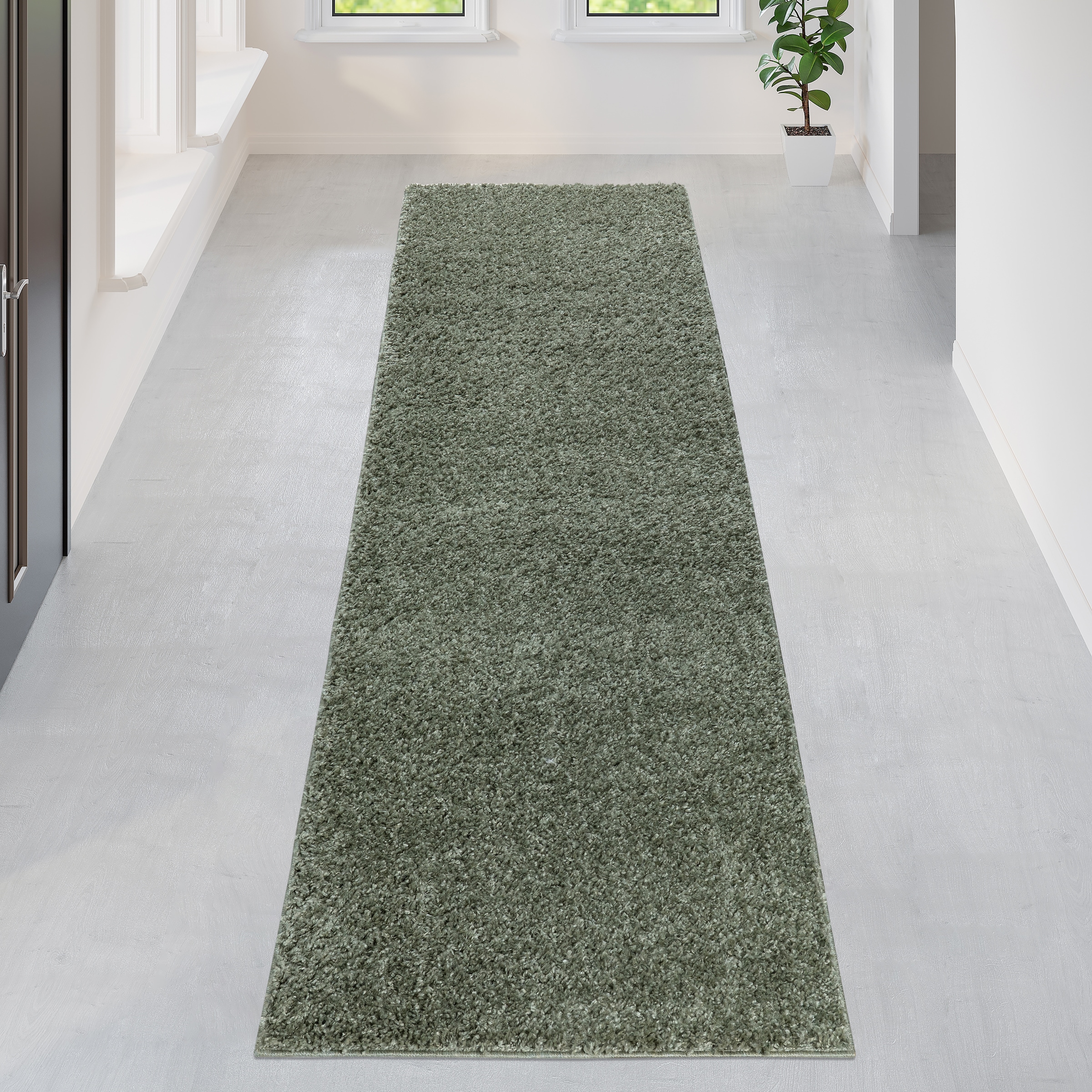 Bruno Banani Läufer »Shaggy Soft« rechteckig 30 mm Höhe Läufer, Brücke, gewebt, Uni-Farben, besonders weich