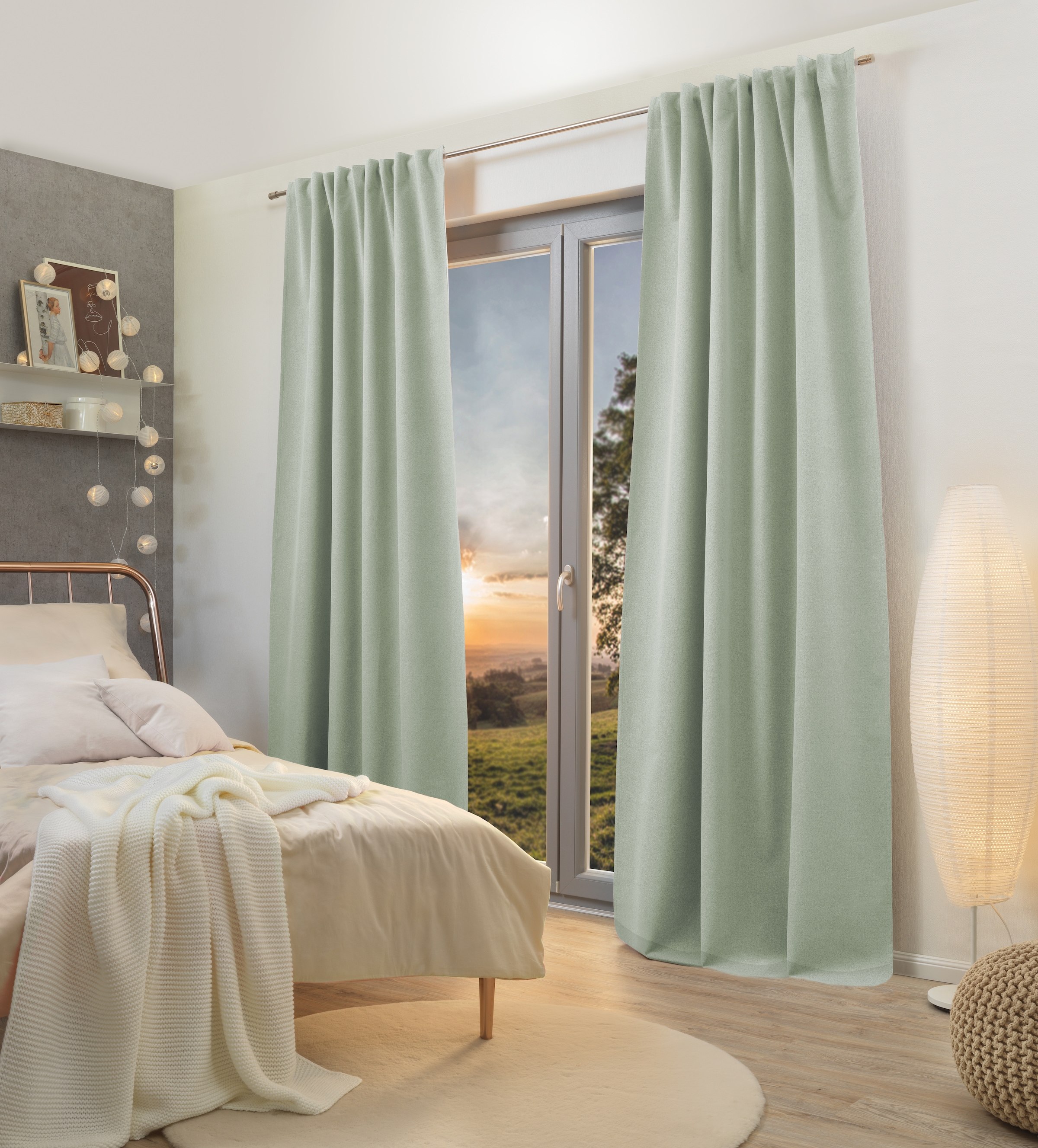 HOME WOHNIDEEN Vorhang »ASHTON« Multifunktionsband 1 Stk. tlg. Verdunklungsschal, 100% Blackout