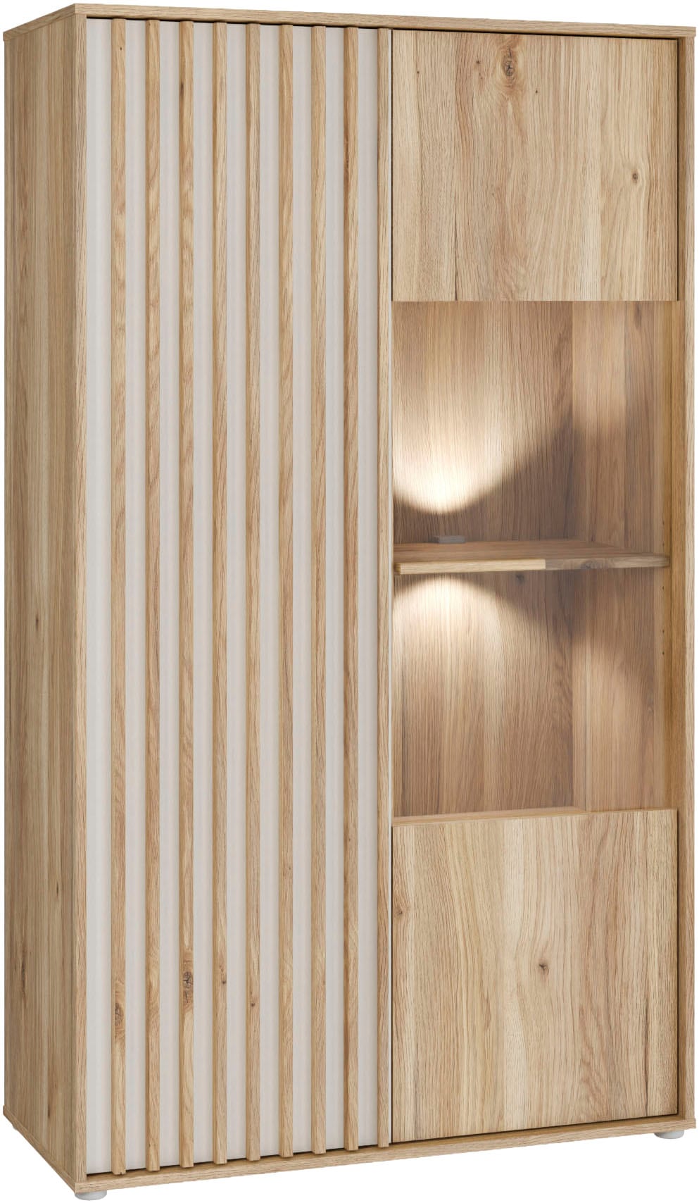 FORTE Highboard »Forte Arank Highboard, Glastüre, Beleuchtung optional bestellbar«