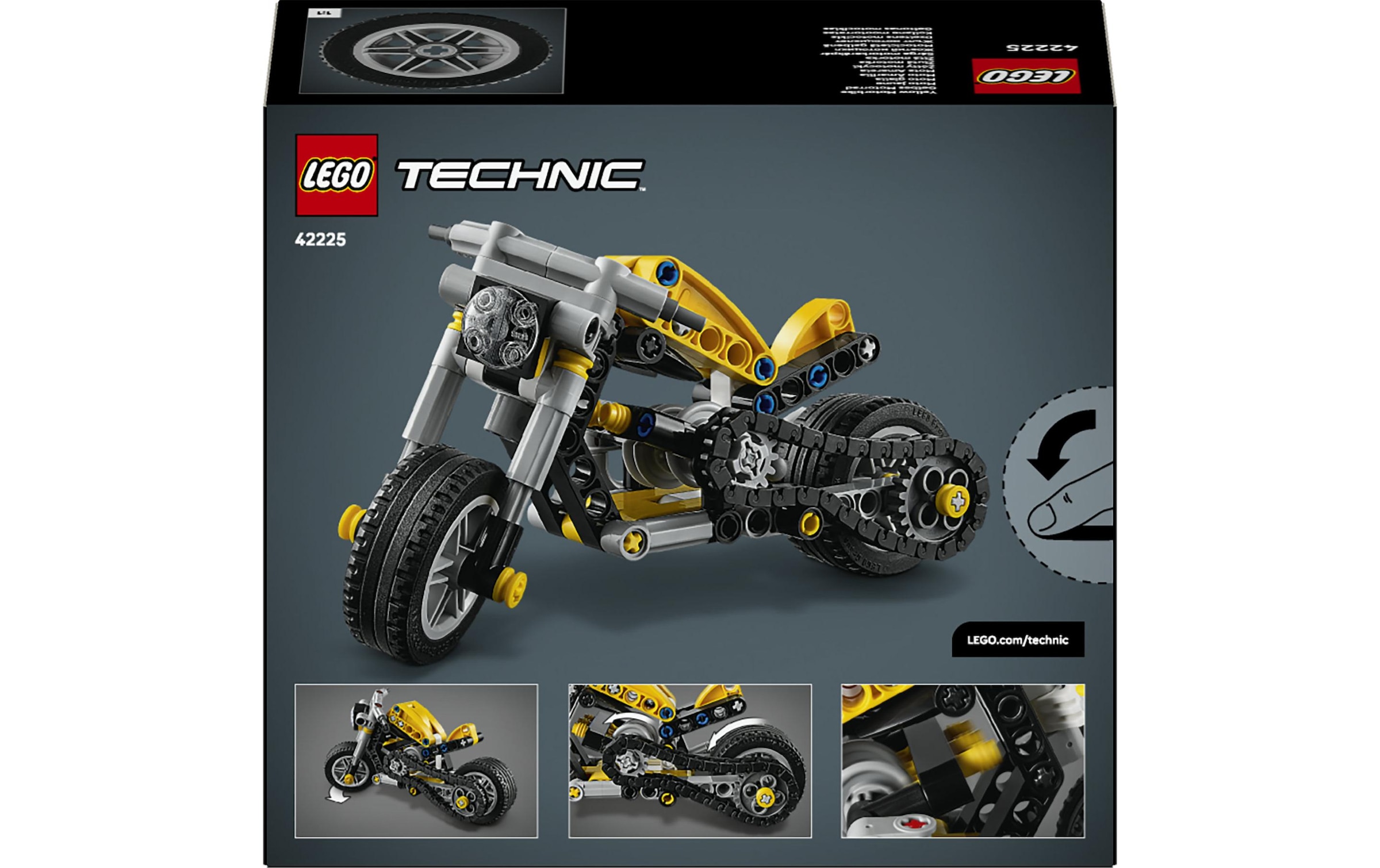 LEGO® Konstruktionsspielsteine »Gelbes Motorrad (42225), LEGO Technic«