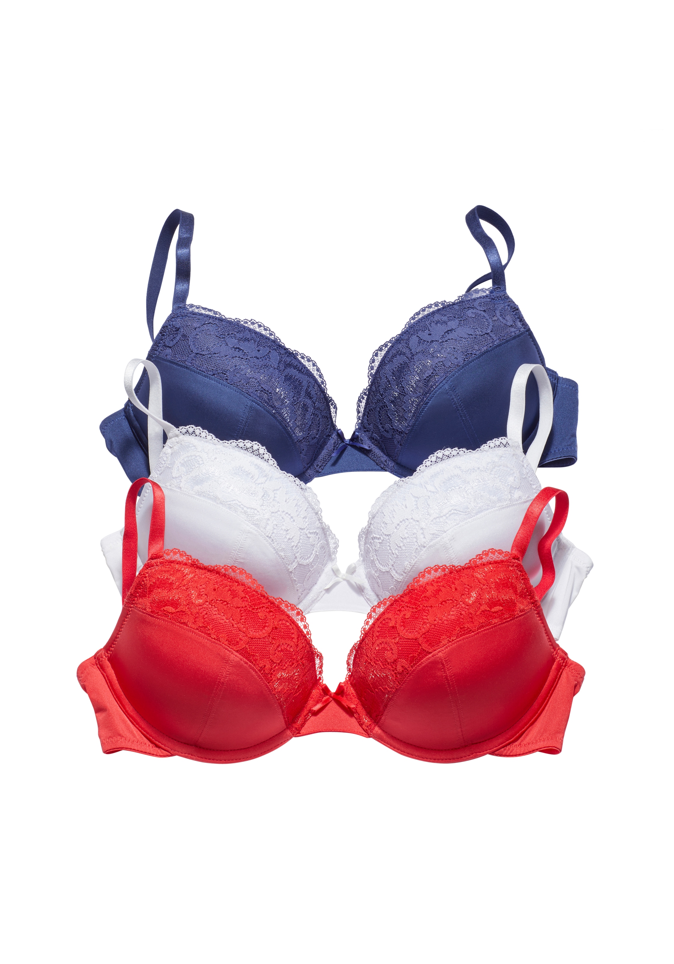 petite fleur by Lascana Soutien-gorge push-up Paquet, 3 pièces,  avec armature et coussin amovible