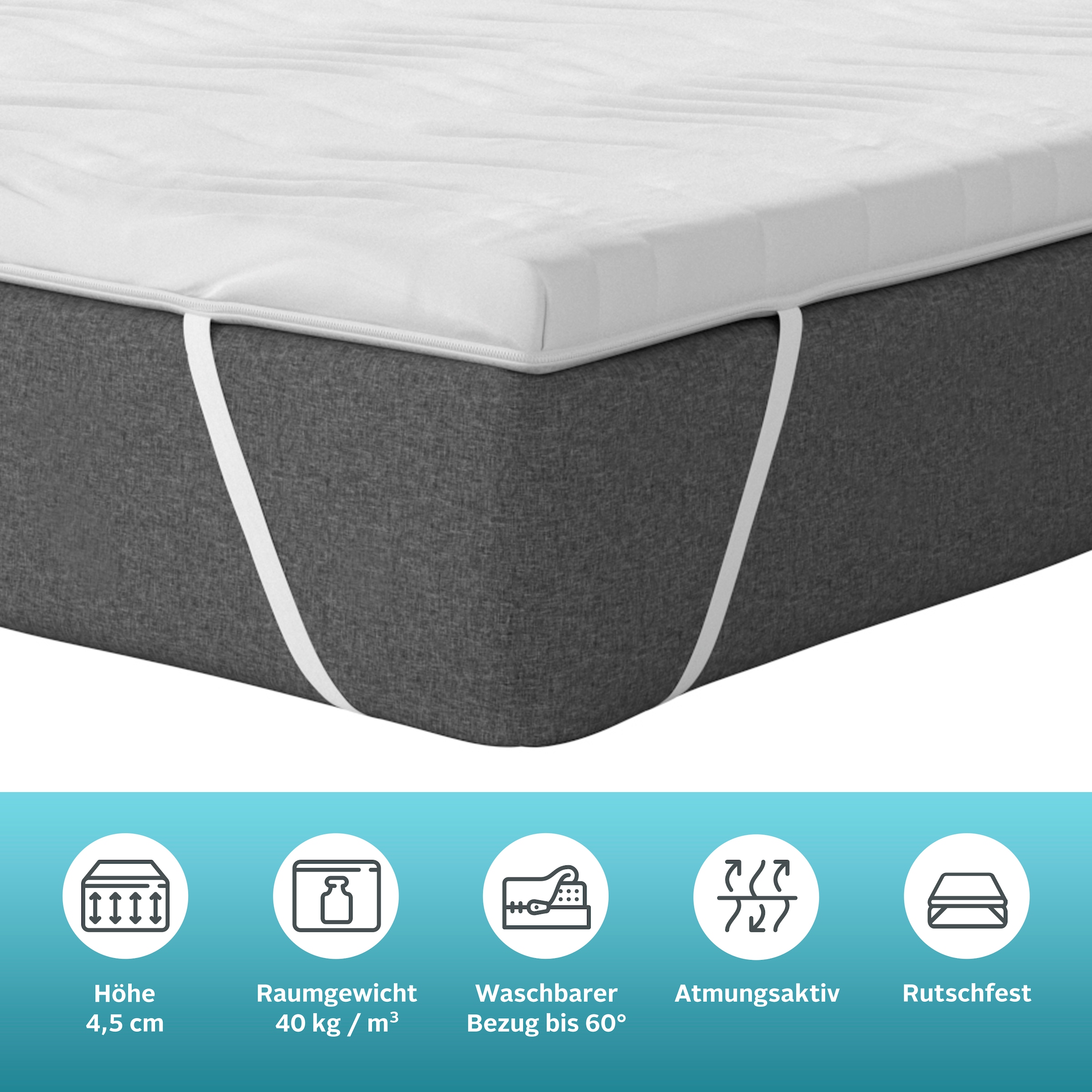 GOODproduct Topper »Sangsjon, Topper 90x200 cm,180x200 cm« Matratze, Boxspringbett, Allergiker geeignet (Hausstauballergiker)