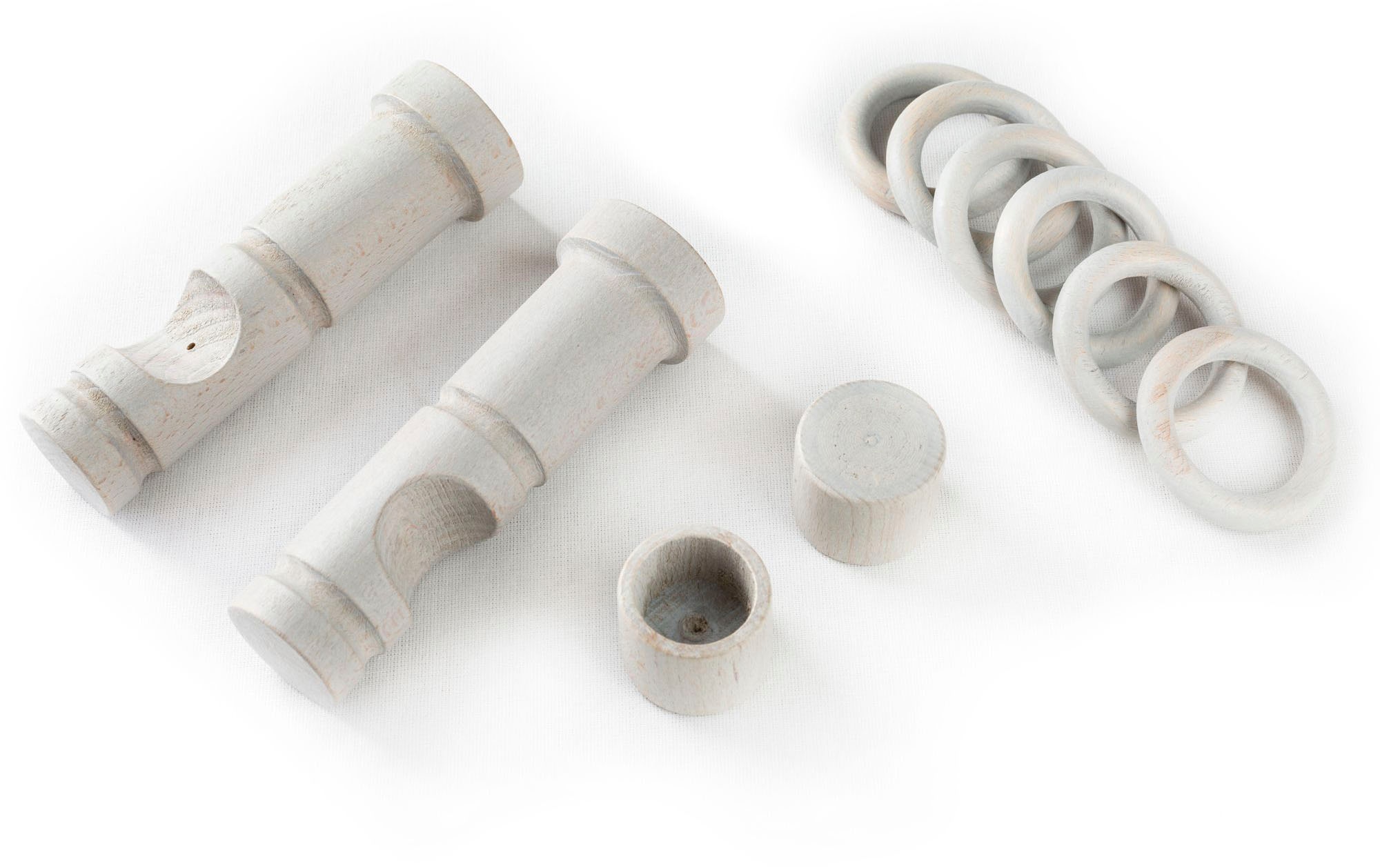 SN DECO GROUP Tringle à rideaux »Cafiro« 1 course-läufig Fixmass 28 mm, Holz, verschiedene Längen und Farben, Komplettset