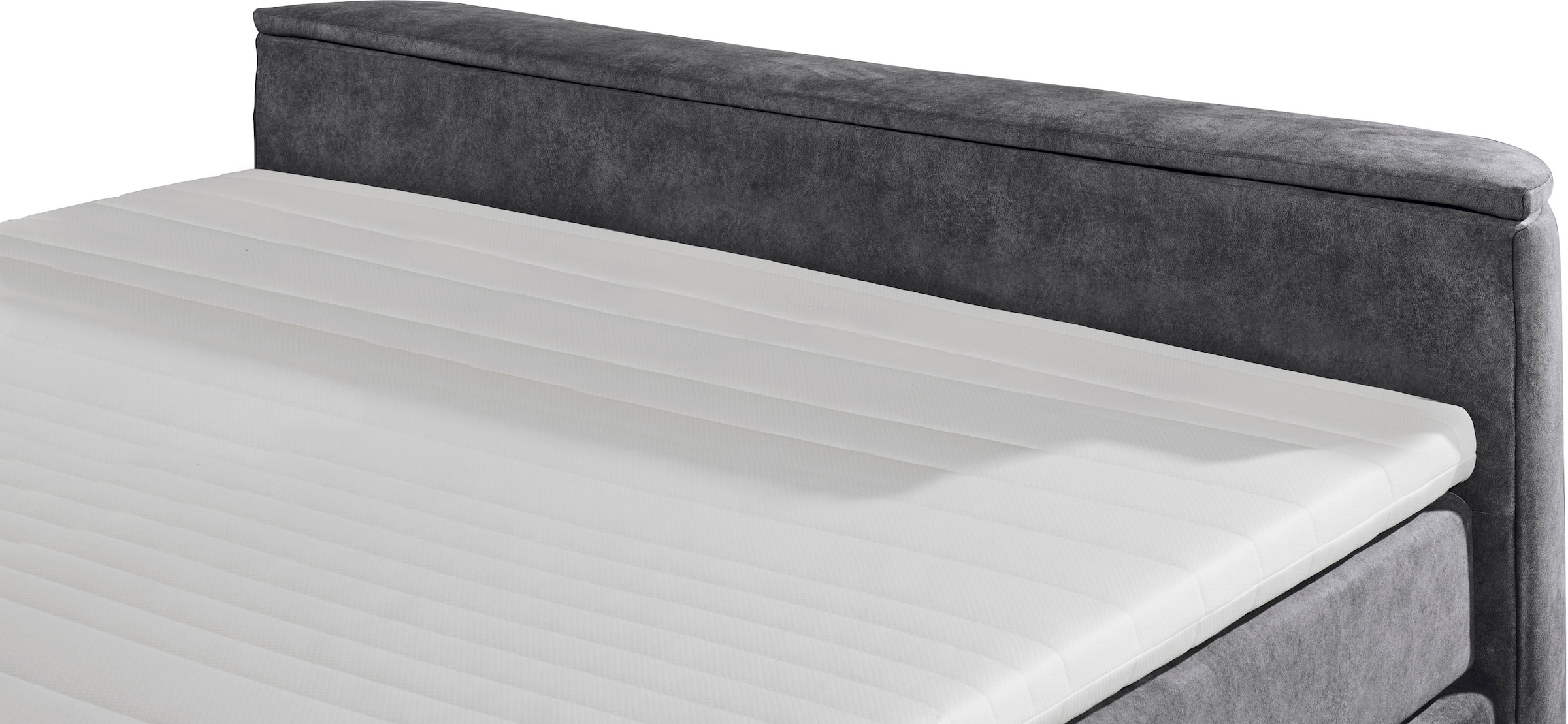 ED EXCITING DESIGN Boxspringbett »Dallas« 7 Stk. tlg. inkl. Topper, LED-Beleuchtung, TV Halterung und zwei Bettkästen