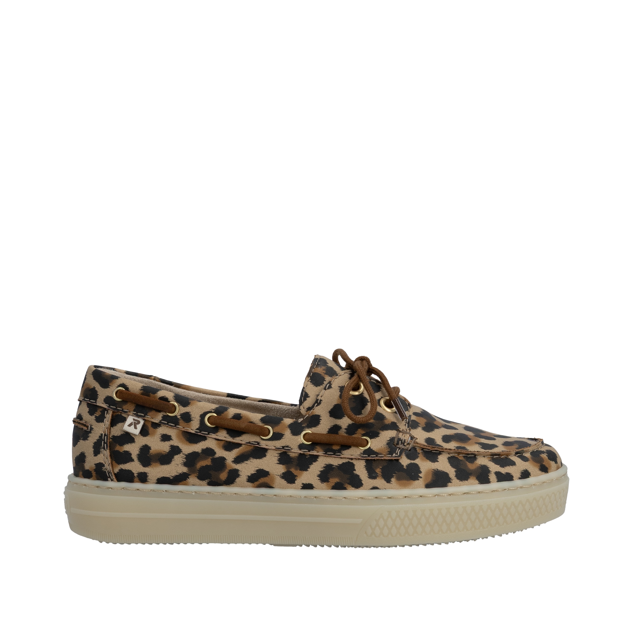 Rieker Bootsschuh  Schnürer, Mokassin, Halbschuh im Leo-Look