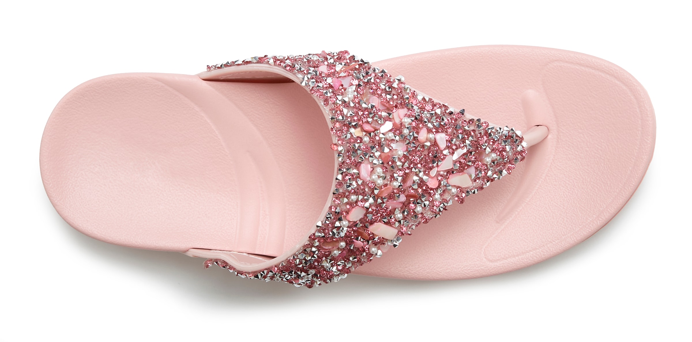 Vivance Séparateur d'orteils de bain »Flip Flop, Badelatsche, Badeschuhe, Pantolette, Zehentrenner,«  NOUVEAU chaussure d'été avec détail pailleté à la mode VEGAN