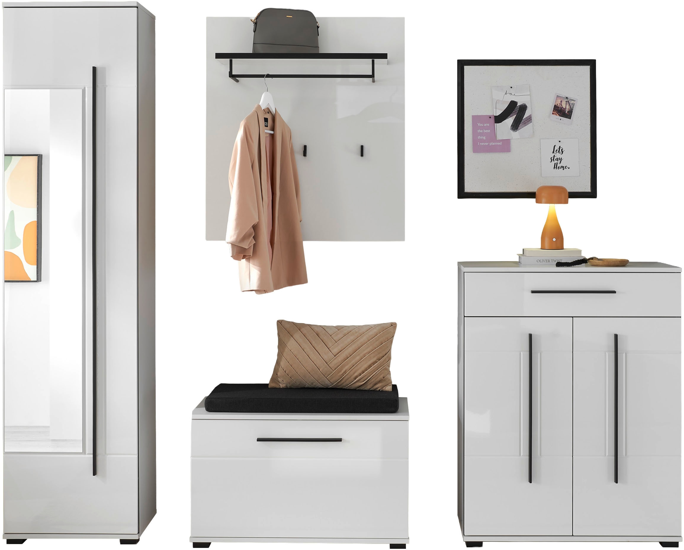 Home affaire Ensemble de vestiaires »Cantara, moderne Garderobe, Komplettset mit viel Stauraum« Ensemble complet, 4 cuis tlg.