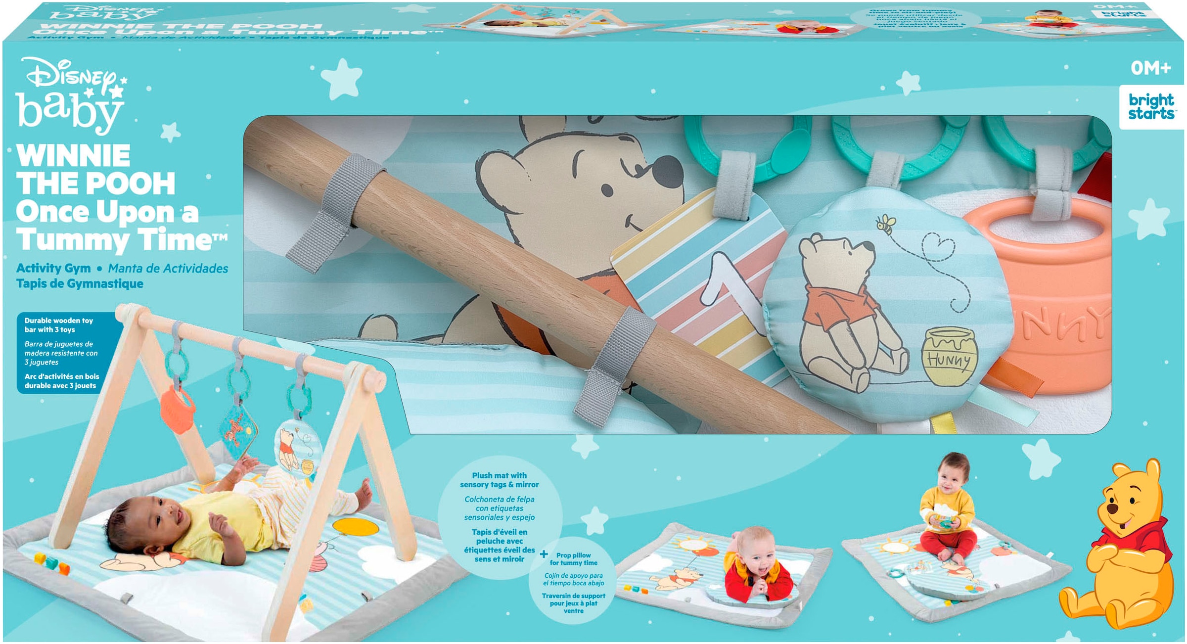 Bright Starts Spielbogen »WINNIE THE POOH Once Upon a Tummy Time ™ Activity Gym« mit Plüschmatte und Stützkissen