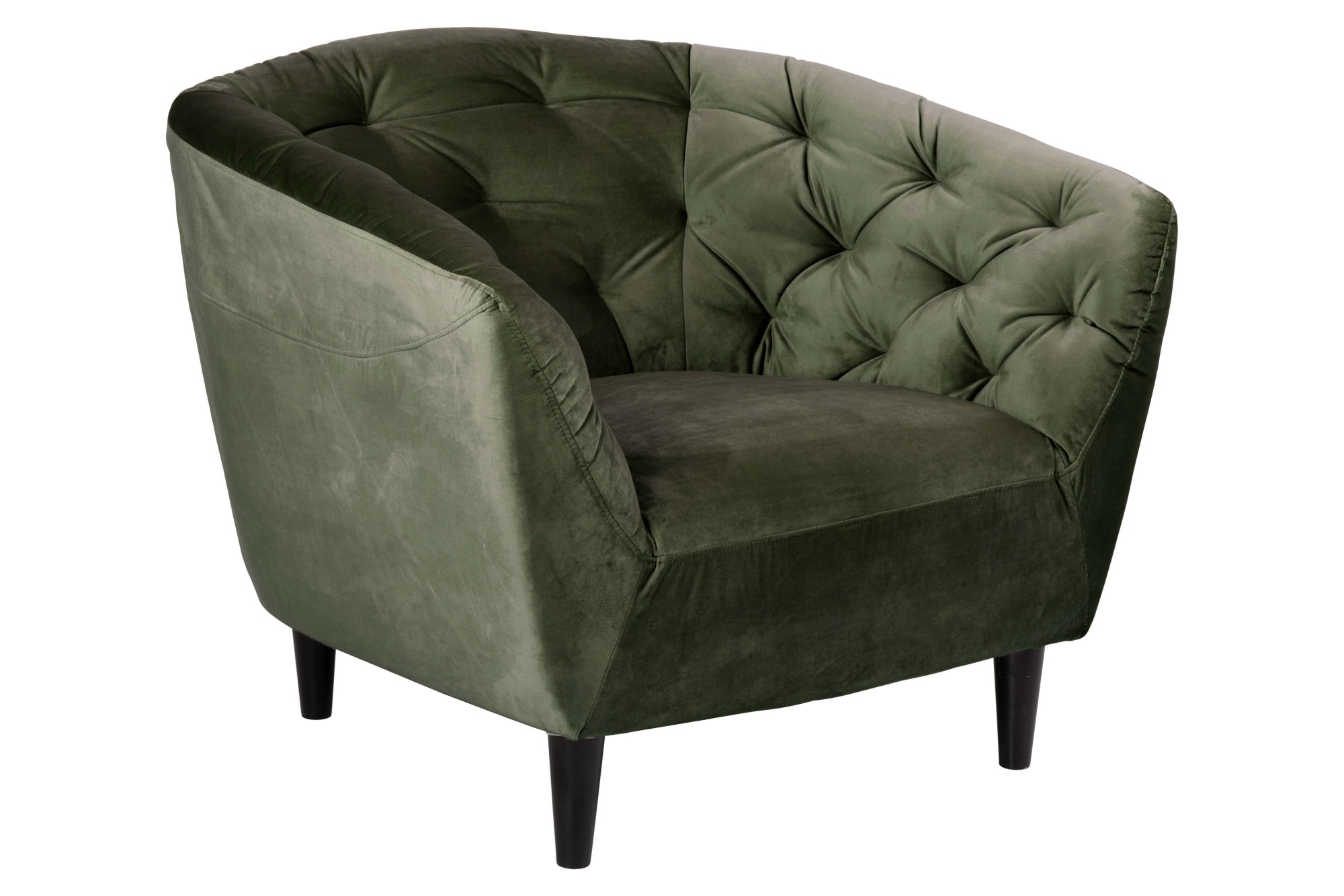 ACTONA GROUP Fauteuil lounge »Ria Armlehnstuhl, Polstersessel, Einzelsofa, Relaxsessel,« fauteuil 1 place, tissu velours, pieds en bois massif, ressorts ensachés, capitonnage