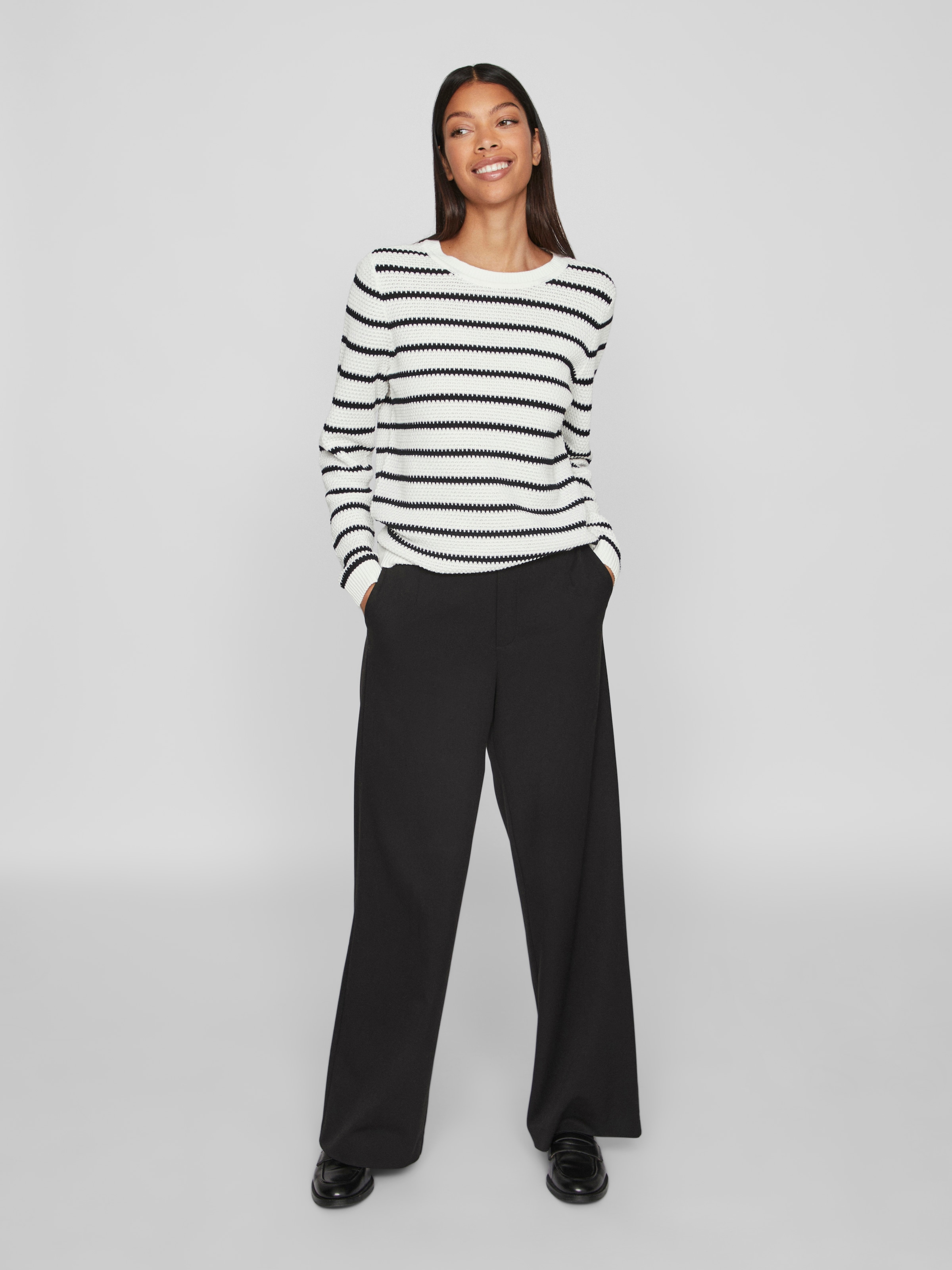 Vila Pull à col rond »VIDALO O-NECK L/S STRIPE KNIT TOP- NOOS«
