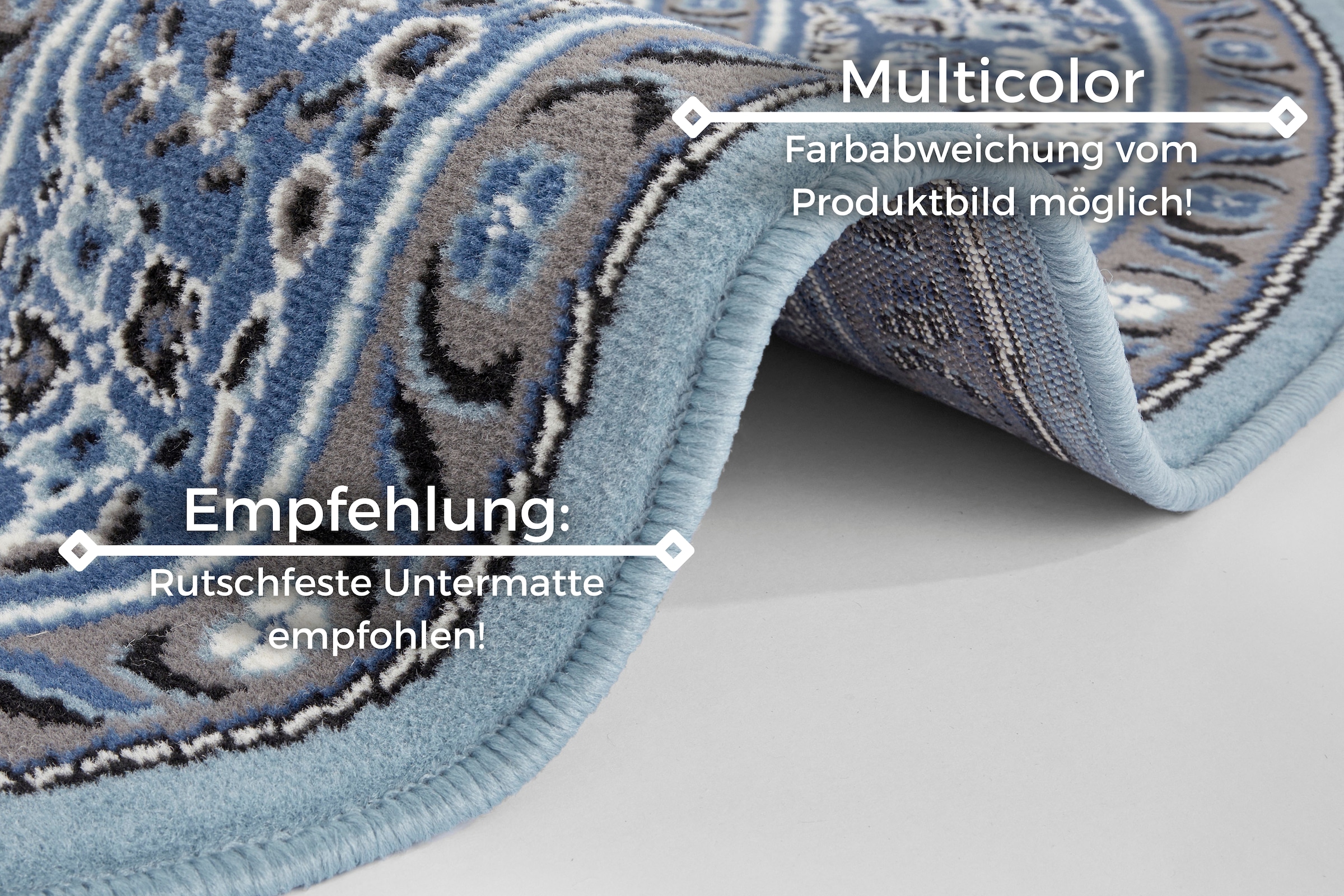 HANSE Home Teppich »Skazar Isfahan« rund 9 mm Höhe Kurzflor, Orient, Teppich, Vintage, Esszimmer, Wohnzimmer, Flur