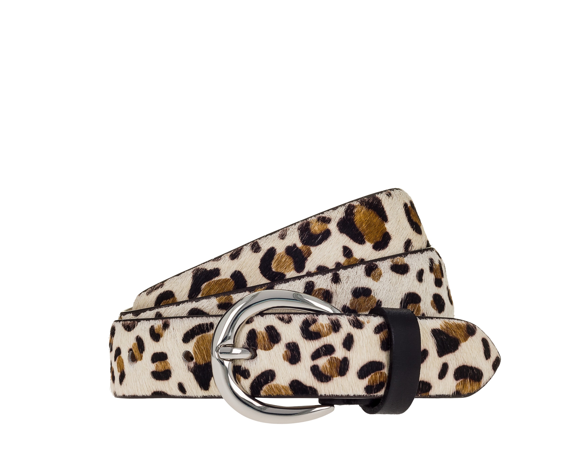 Tamaris Ceinture en cuir »"Elsa Silver"« effet fourrure, en cuir de vache, ajustable, largeur 3 cm