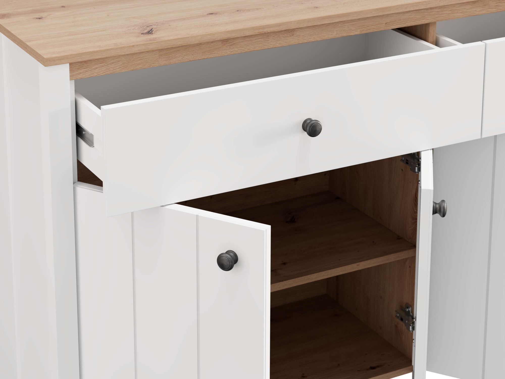 Home affaire Buffet »BEDFORD Kommode, Kombikommode, Anrichte, Schrank« Profil MDF 2D recouvert, marquage à chaud