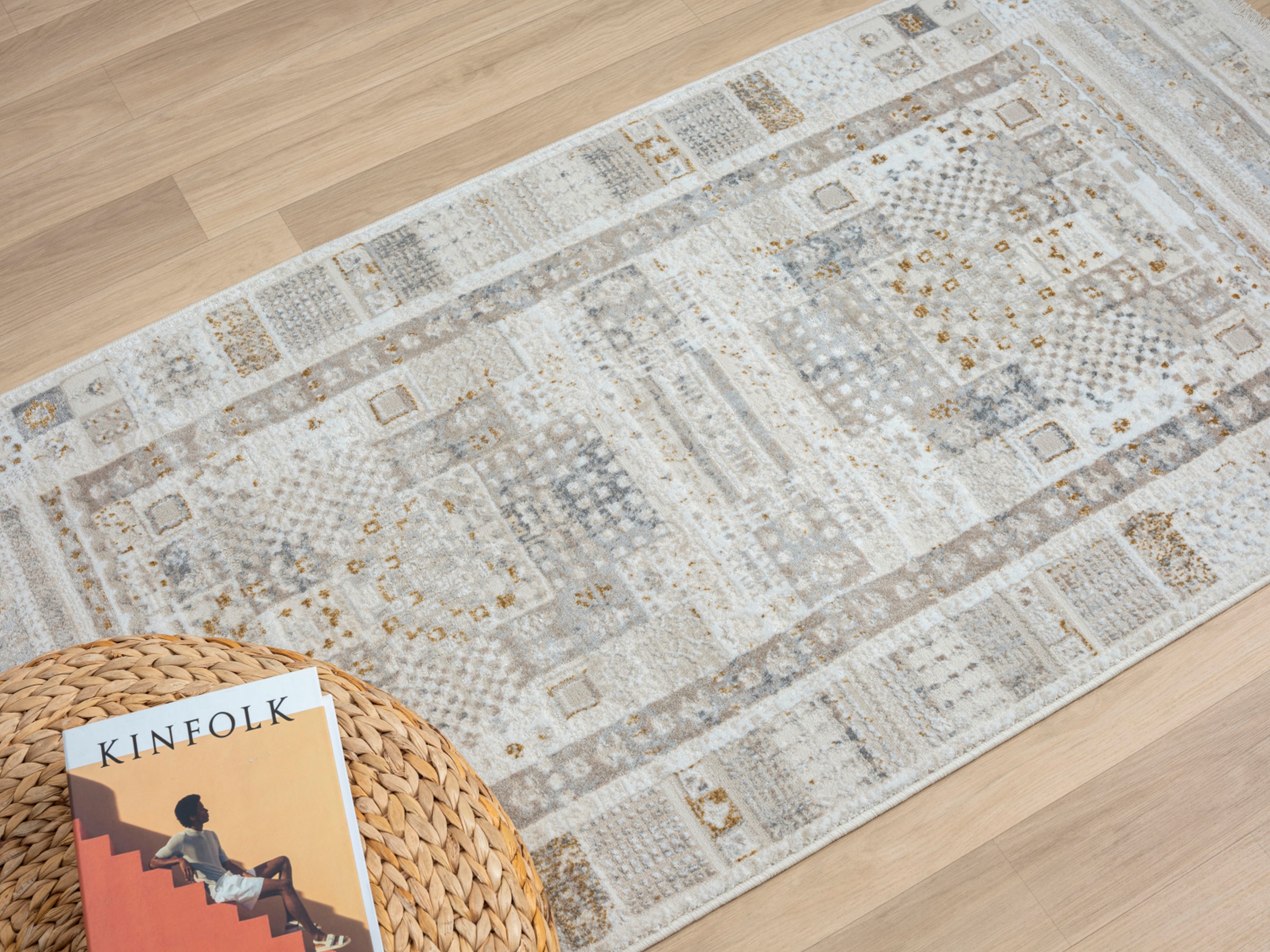 Myflair Möbel & Accessoires Tapis »My Kashkuly« Rectangulaire 10 mm Höhe Kurzflor, Retro-Style, besonders weich durch Microfaser, mit Fransen