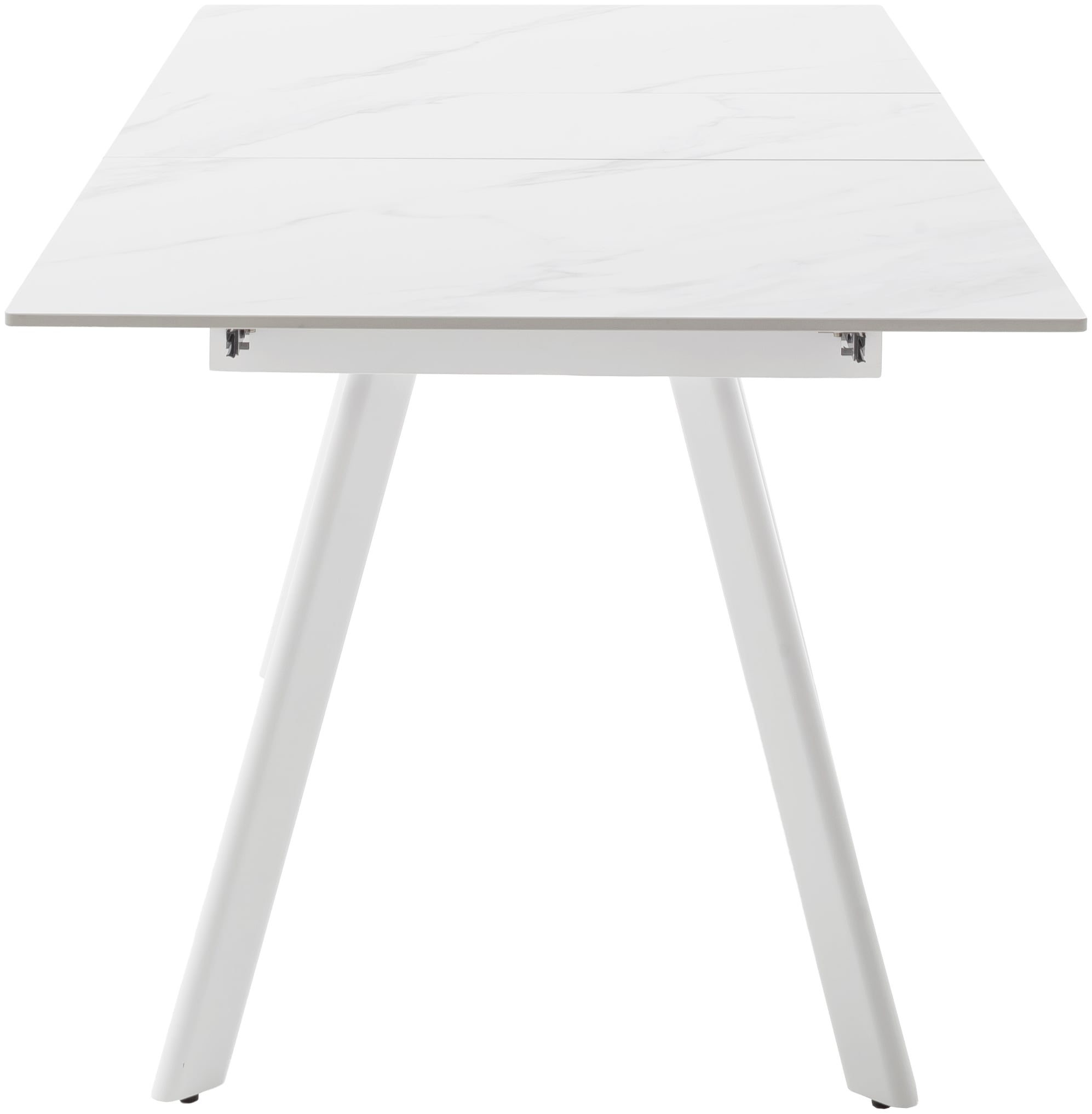 MCA furniture Esstisch »PARENZO Auzugtisch 140-180 cm weiss marmoriert - bis 8 Personen« 1 Stk. tlg. Keramik, Metall weiss, Synchronauszug, ausziehbar, 6-8 Personen