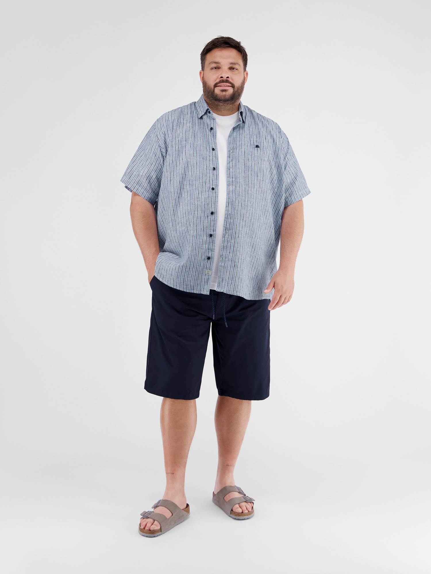 LERROS Kurzarmhemd »Gestreiftes Herrenhemd in Grossen Grössen«