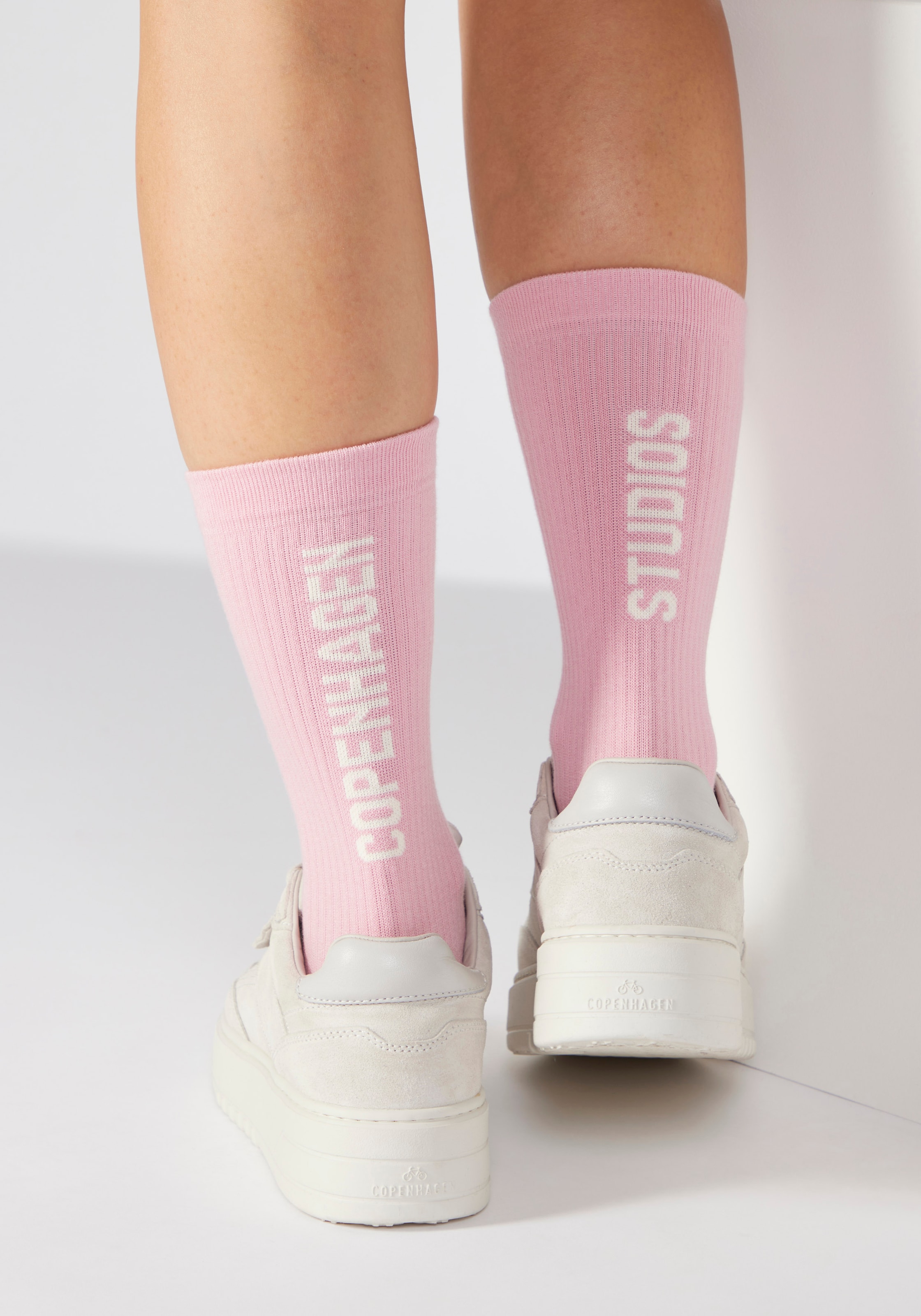 Copenhagen Studios Chaussettes de tennis Packung, 3 cuis tlg. mit grossem Schriftzug