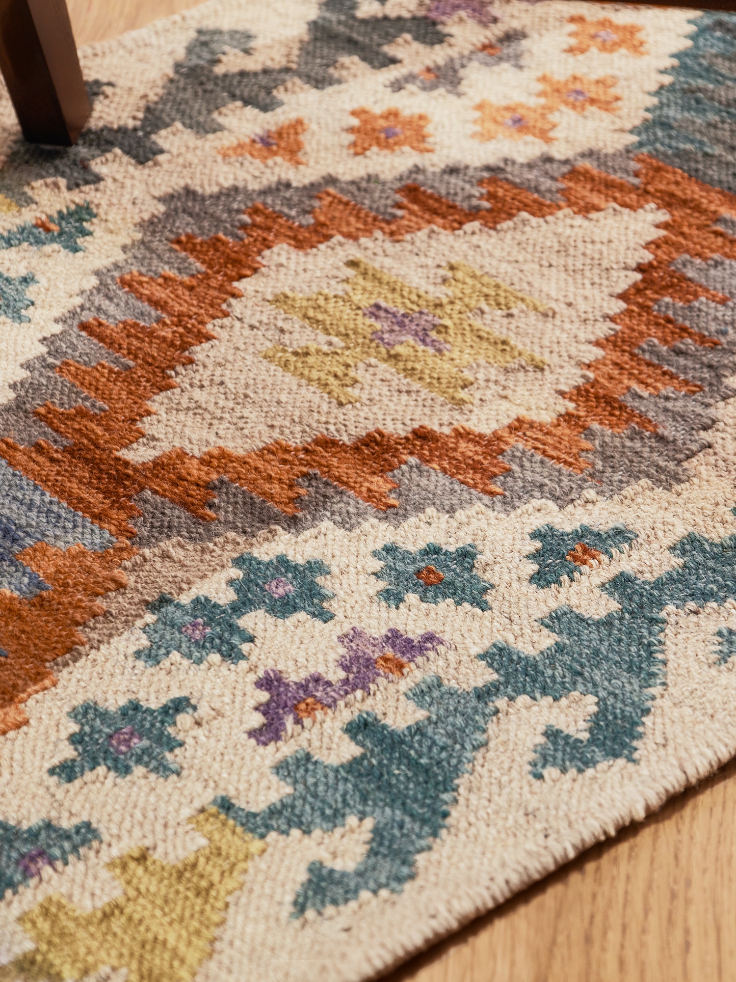 HANSE Home Teppich »Kelim Oasis« rechteckig 3 mm Höhe Wolle, Baumwolle, Natur, Handgewebt, orientalisch, Boho, traditionell