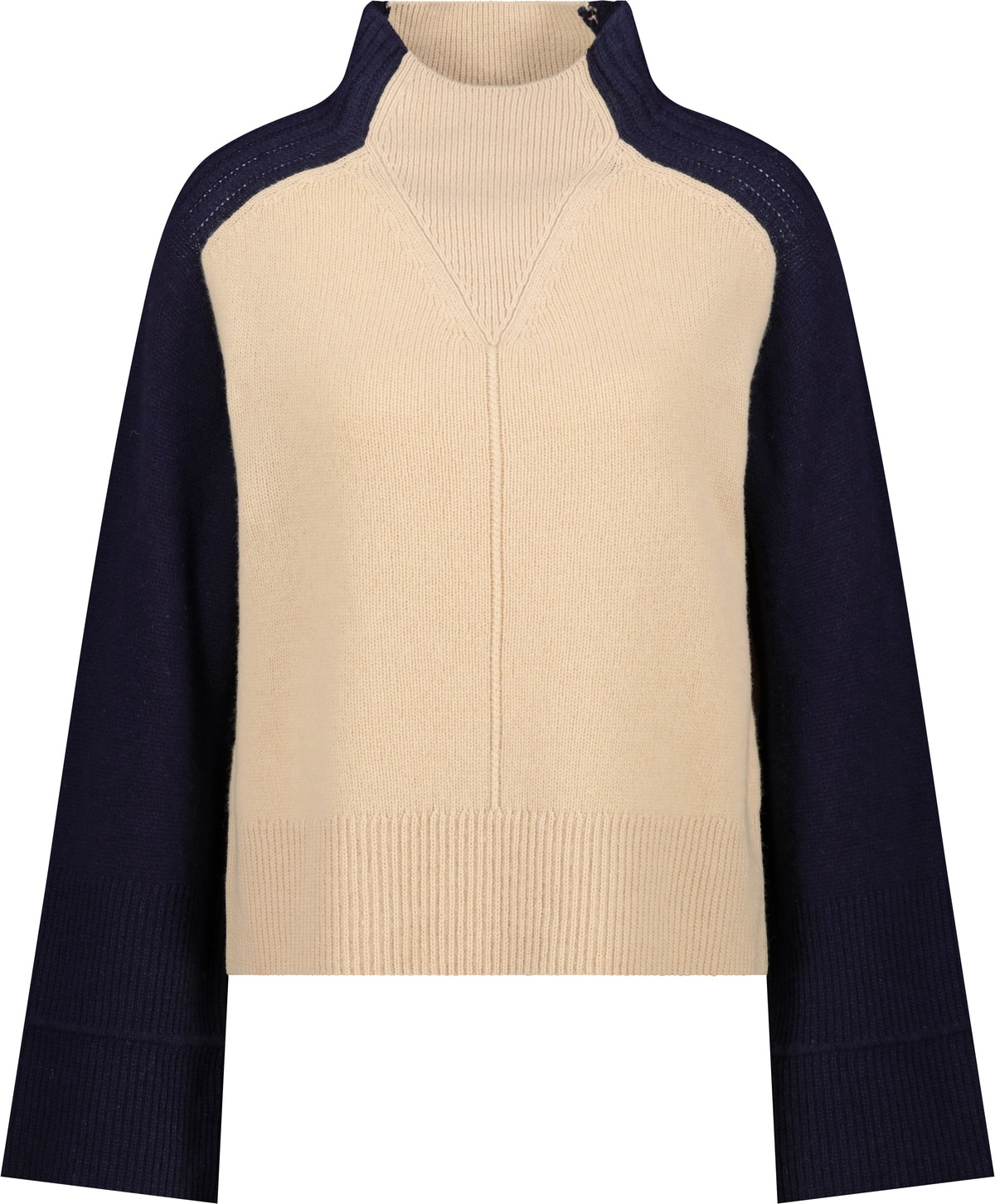 Monari Pull en tricot »Pullover Colorblock« Regular fit mit Rundhalsausschnitt mit Stehkragen