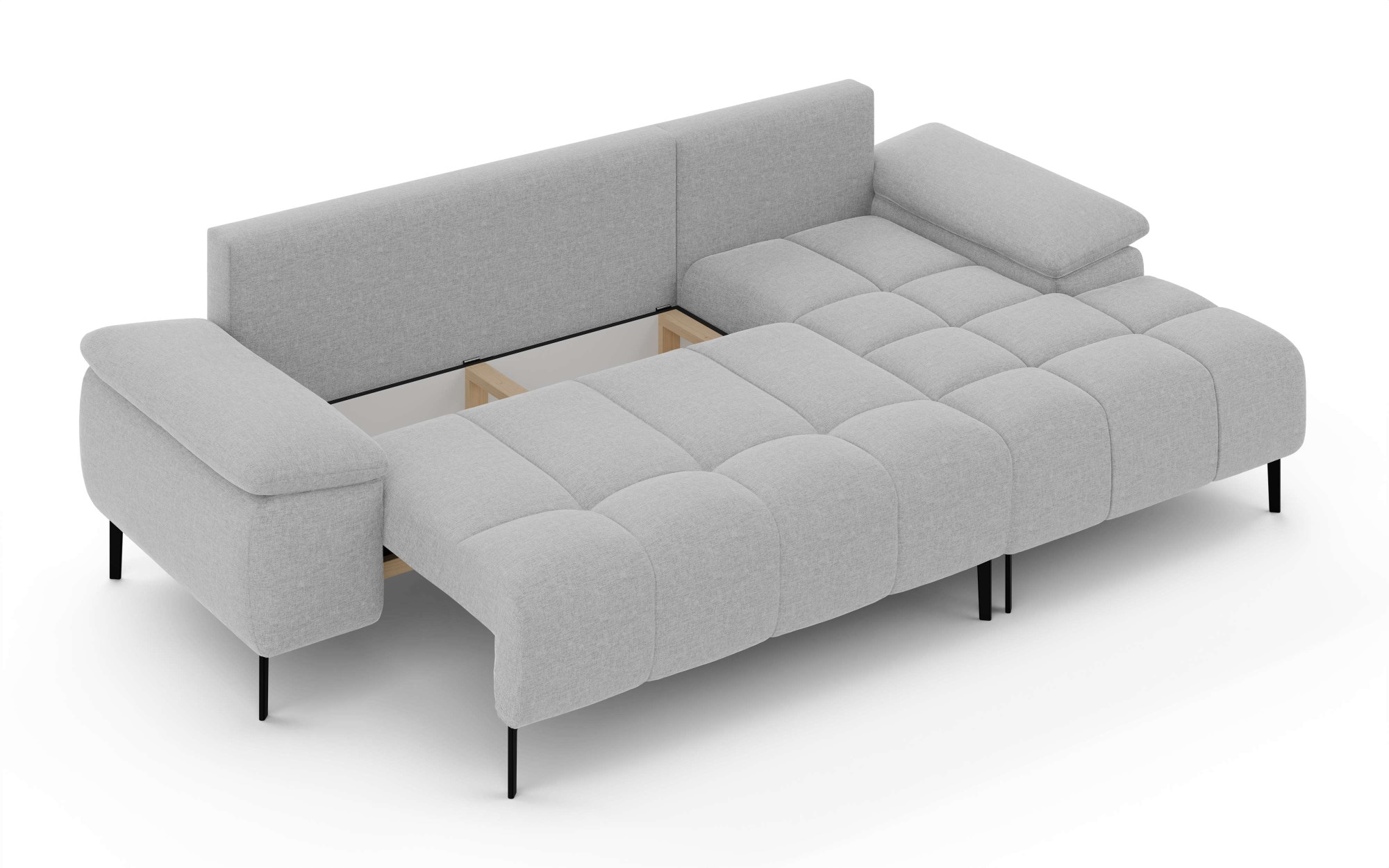 INOSIGN Canapé d'angle »DROMARA Schlafsofa mit Bettkasten, Masse: B/T/H 277/141/91 cm« L-Form mit Recamiere rechts/links bestellbar, Wellenunterfederung