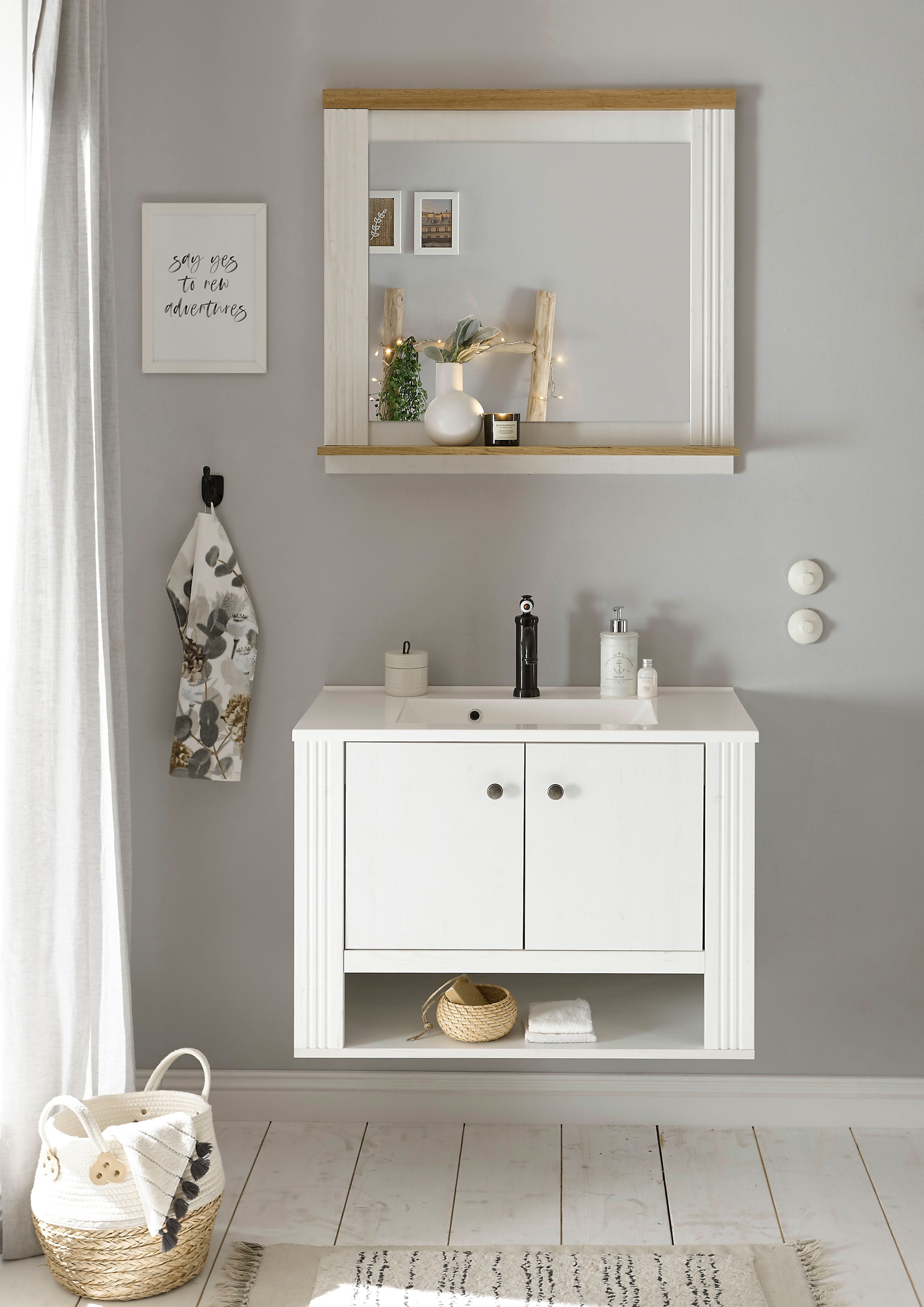 GOODproduct Ensemble de meubles de salle de bain »WESTMINSTER, Bad im Landhausstil, 2-teiliges Badezimmer« 2 cuis tlg.