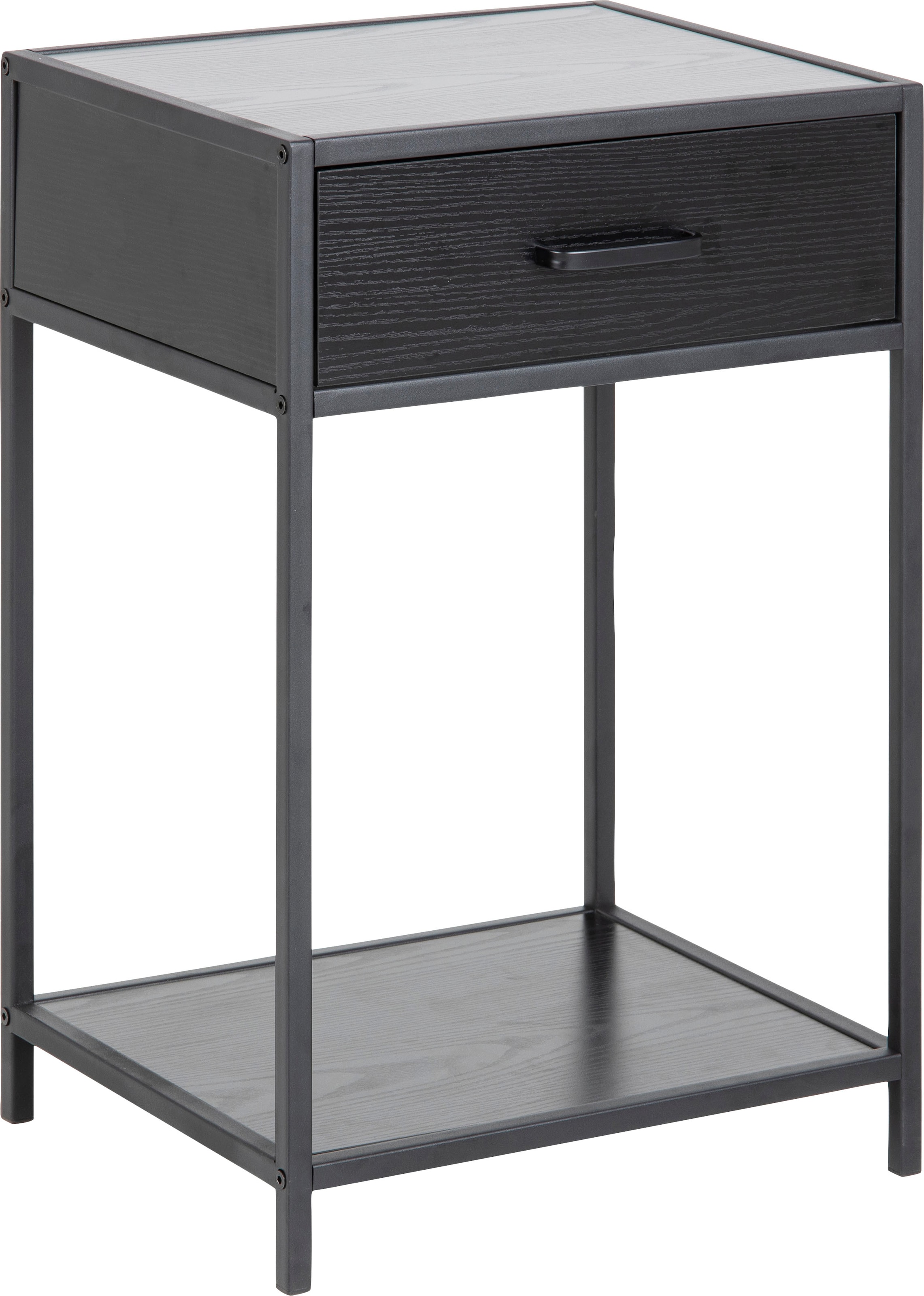 ACTONA GROUP Nachttisch Metallgestell, Industrie-Look, Schublade und Einlegeboden, H: 63 cm