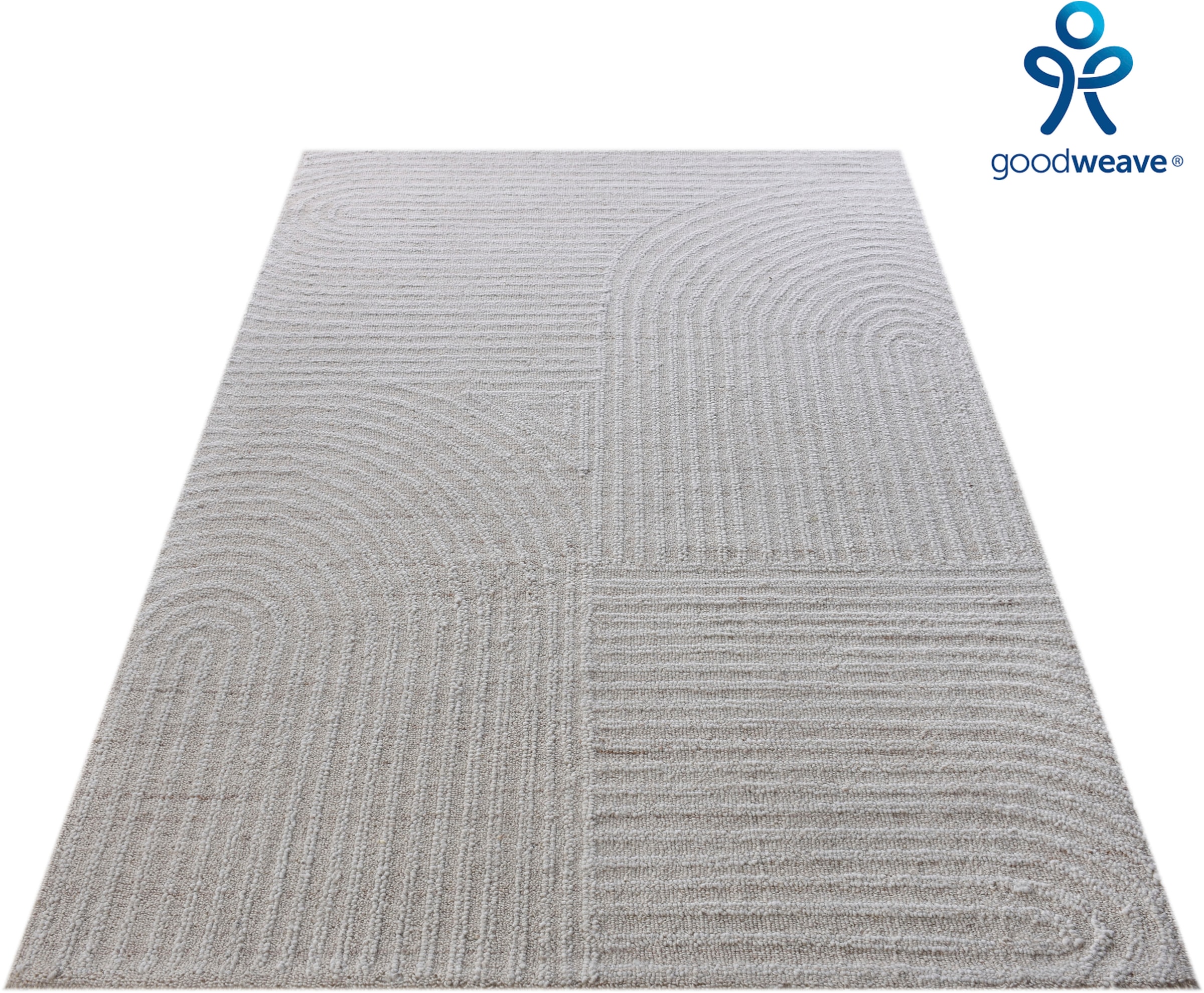 my home Tapis en laine »Brevik, handgefertigt, Wolle, Hoch-Tief-Struktur« Rectangulaire 11 mm Höhe einfarbig, Wolle, Teppich, Wohnzimmer, Schlafzimmer, Esszimmer