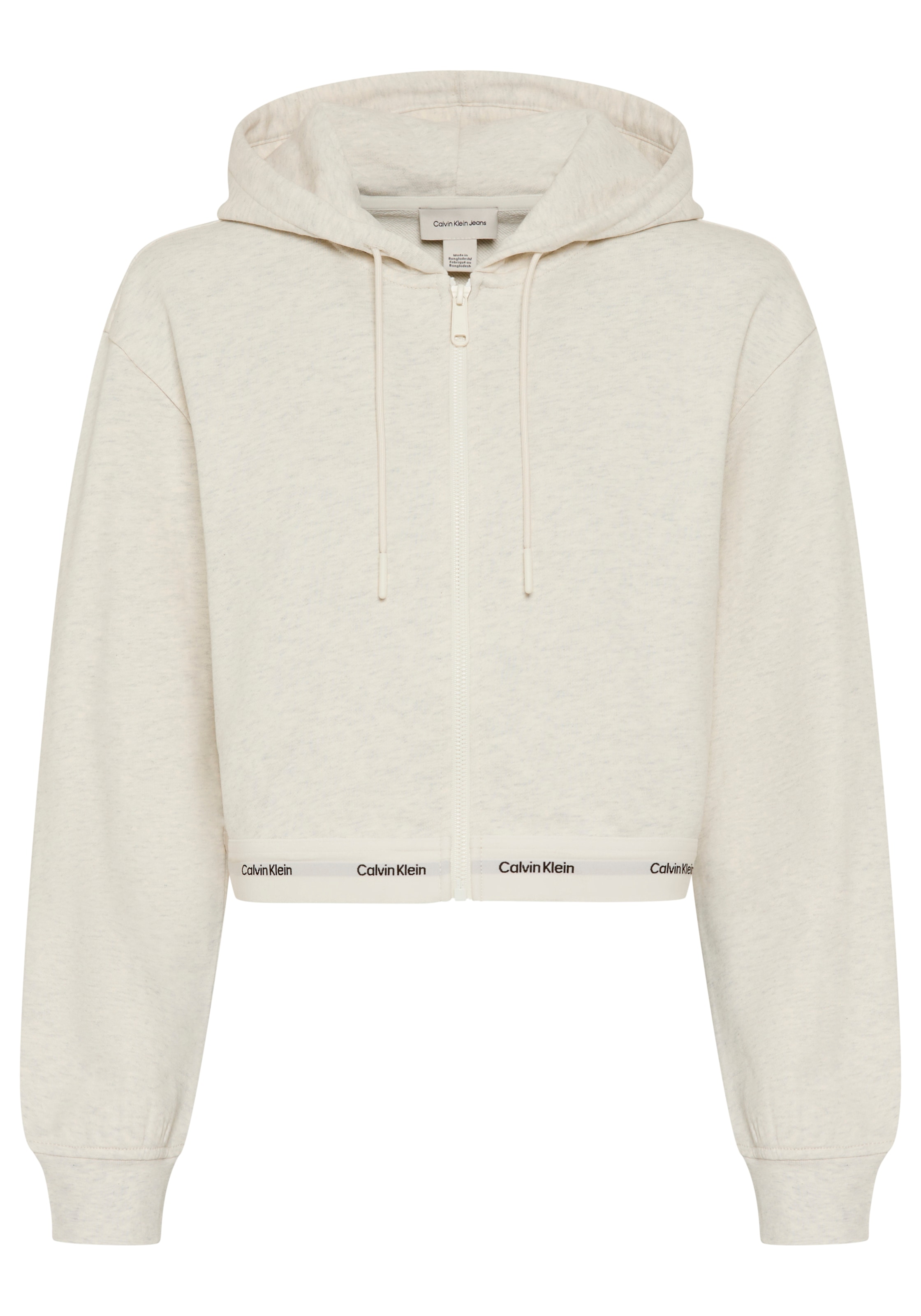 Calvin Klein Jeans Sweat à capuche »LOGO WAIST CROPPED« avec capuche, coupe courte, logo sur la ceinture