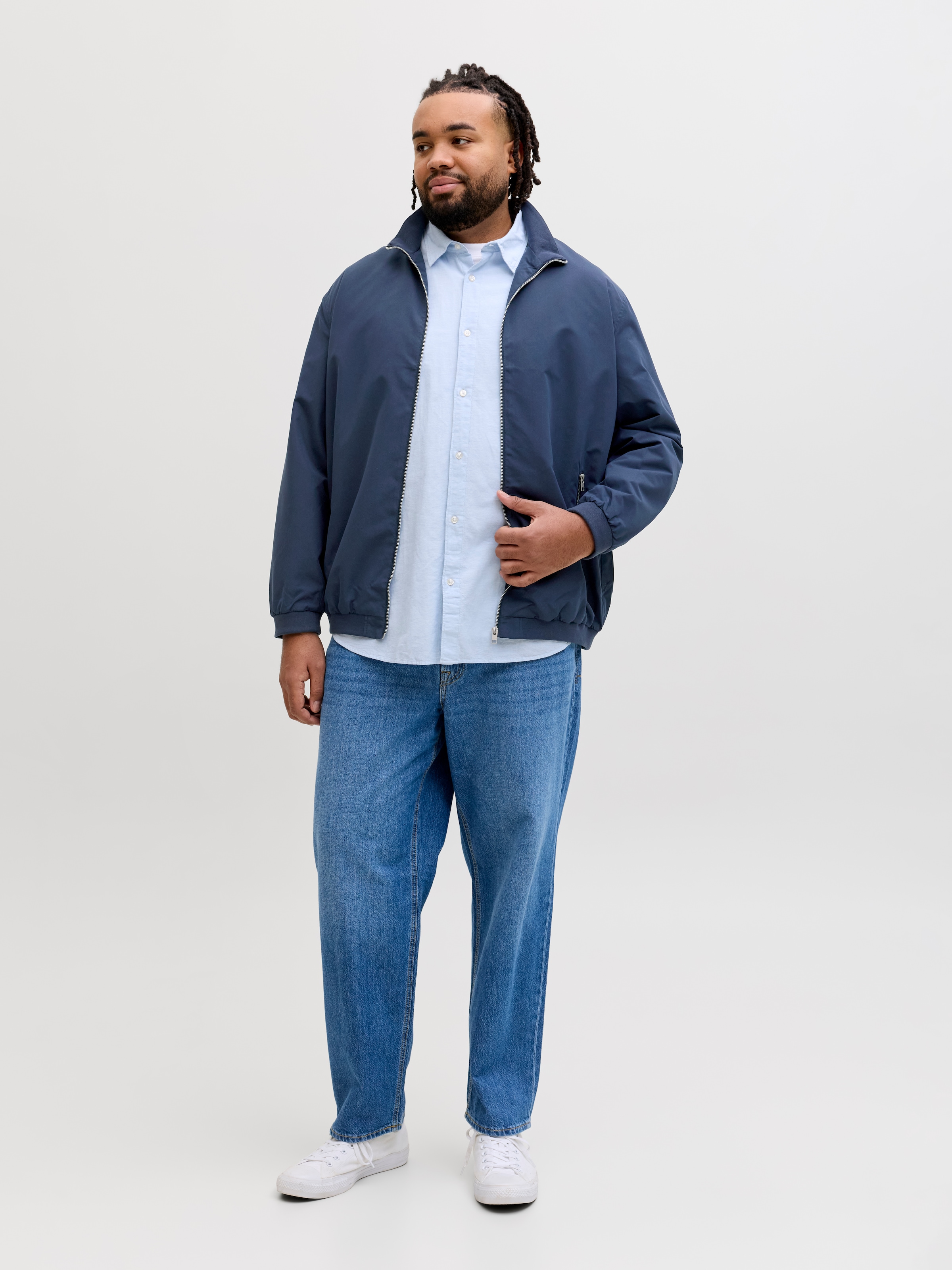 Jack & Jones PlusSize Blouson »JJERUSH HARRINGTON BOMBER NOOS PLS« fibre synthétique, coupe régulière