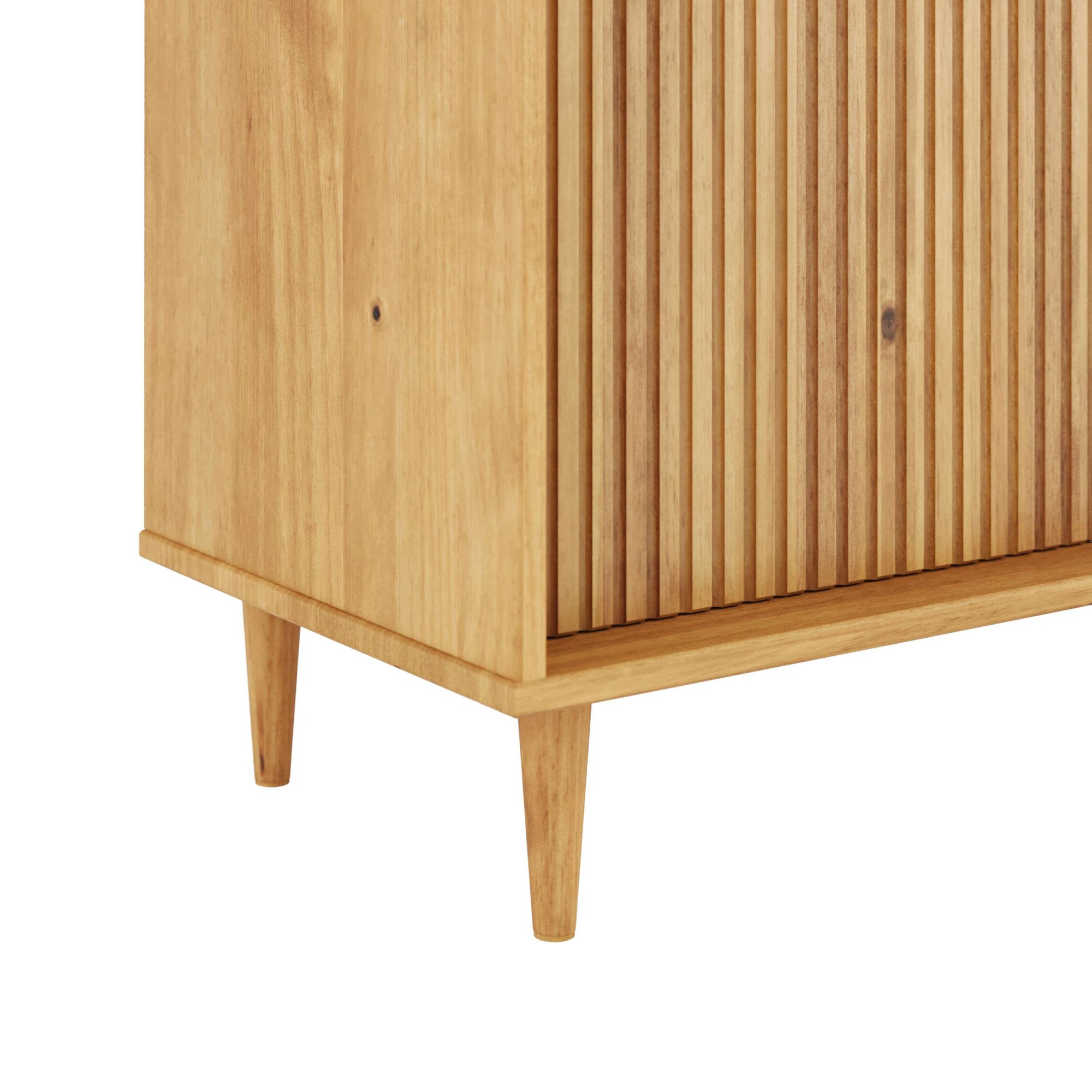 GOODproduct Buffet »Malmedy Front mit gefrästen Rillen« commode en pin massif, ouverture par pression, FSC, largeur 200 cm