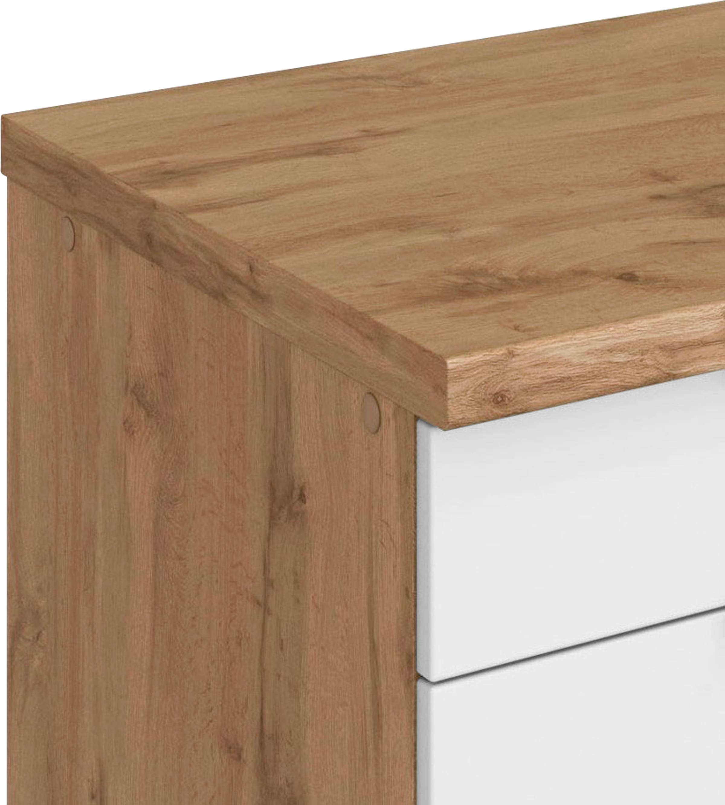 KOCHSTATION Armoire basse »KS-Luhe« largeur 180 cm, pour beaucoup de rangement, façades MDF avec lisseau horizontal