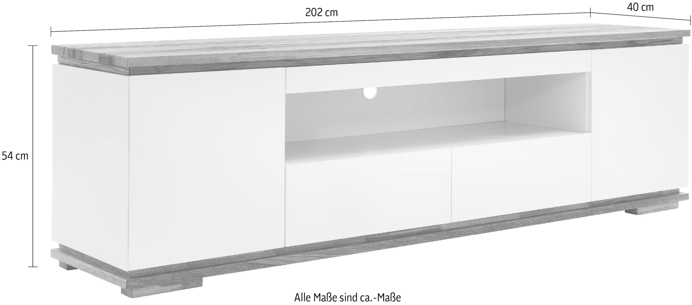 MCA furniture Lowboard »Chiaro« Breite ca. 202 cm