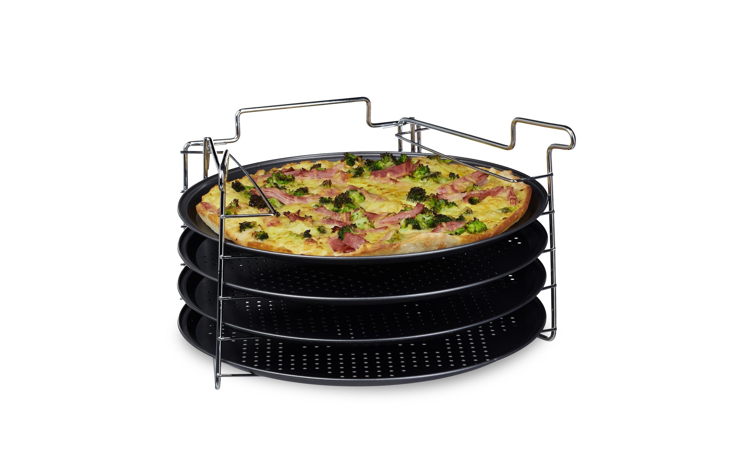 relaxdays Pizzablech »32 cm x 32 cm« Stahl 5 Stk. tlg.