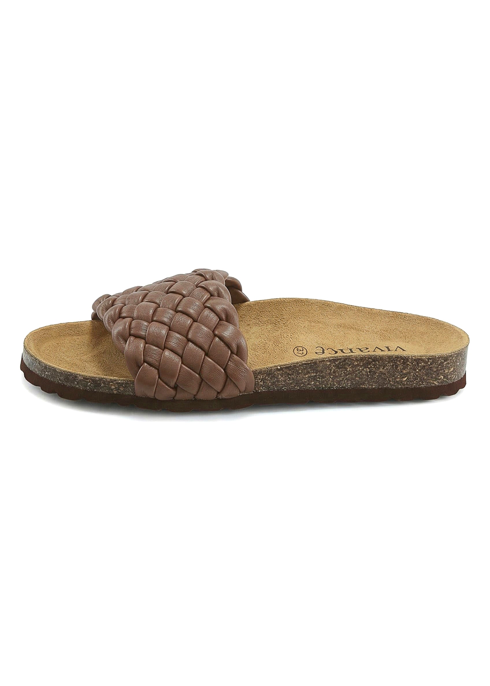 Vivance Pantolette »Mule, Sandale, offener Schuh, Sommerschuh,«  NEU mit komfortablem Korkfussbett & weicher Innensohle aus Leder