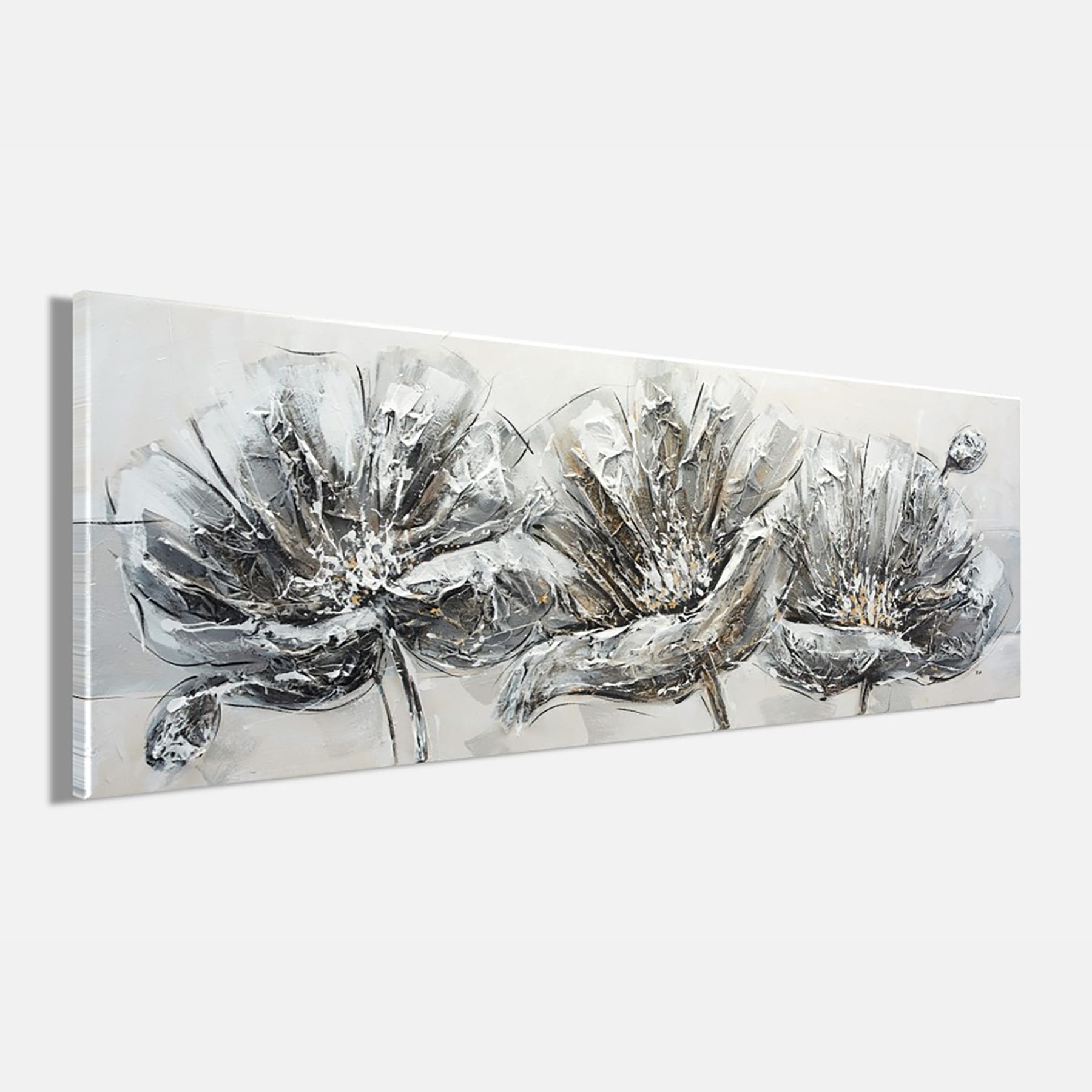 Bönninghoff Peinture à l'huile »handarbeit BLUMEN 40x120 cm – Wandbild Kunst Deko modern« Fleurs | Images de fleurs 1 cuis tlg. fabriqué à la main, chaque image est unique