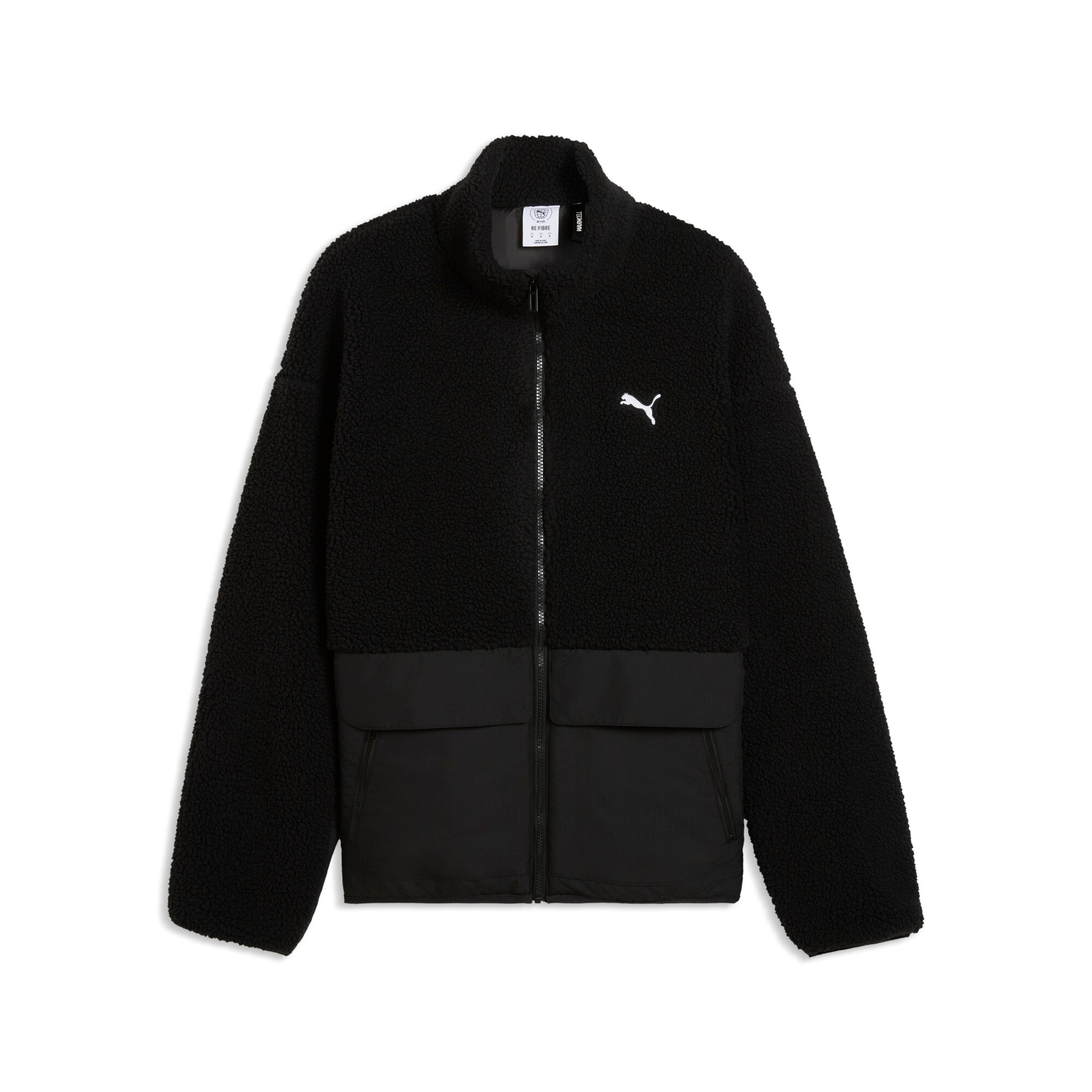PUMA Wendejacke »HYBRID REFIBRE SHERPA JACKET M« ohne Kapuze sportlicher Stil, mit Reissverschluss, mit Cargotasche, aus Rippware