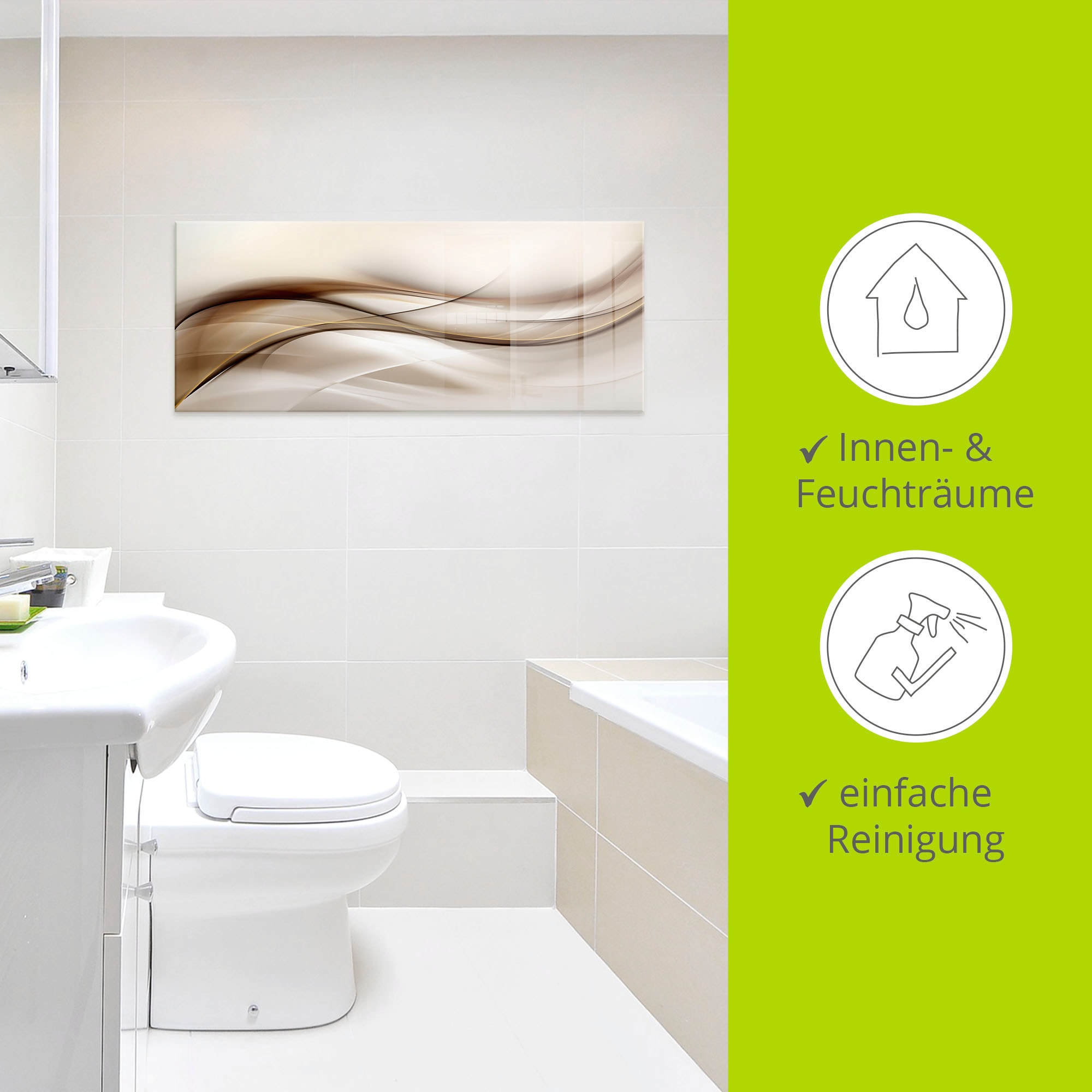 Artland Glasbild »Braune abstrakte Welle« Muster 1 Stk. tlg.