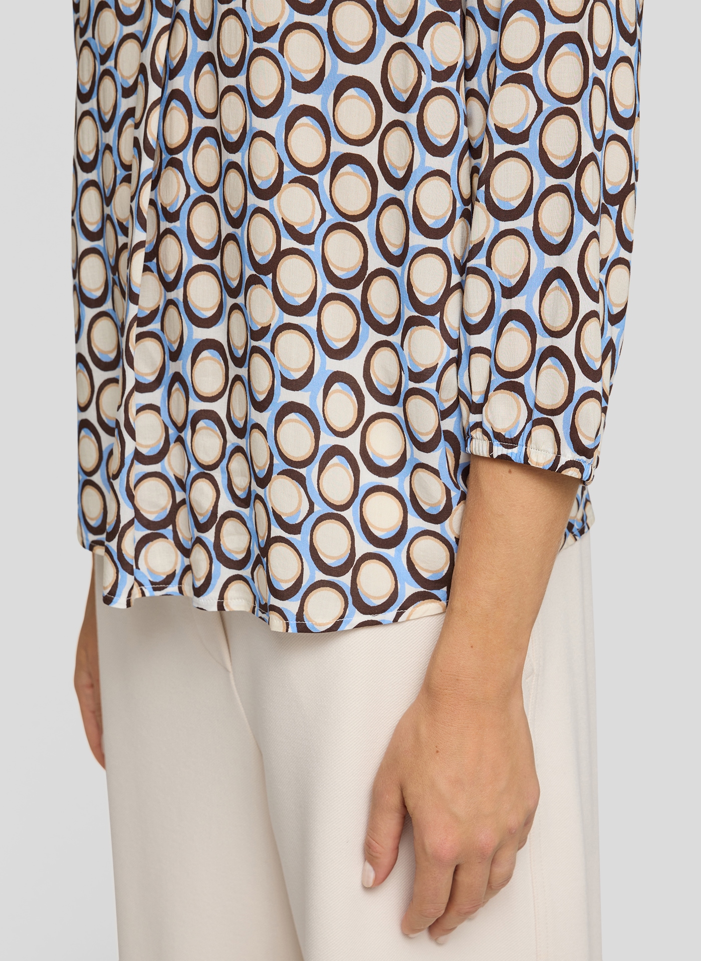 Rabe Blouse à pression 3/4-Arm, mit grafischem Muster