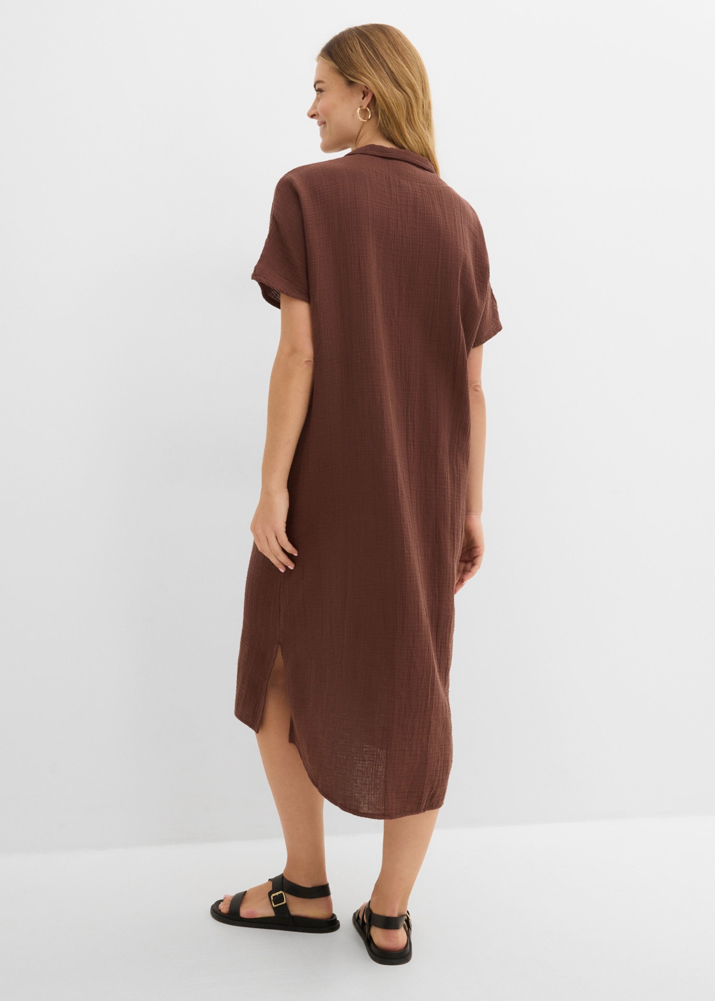 bonprix Robe tunique Oversize-Passform, Kaftan-Schnitt, Kimonoärmel, aus Baumwolle