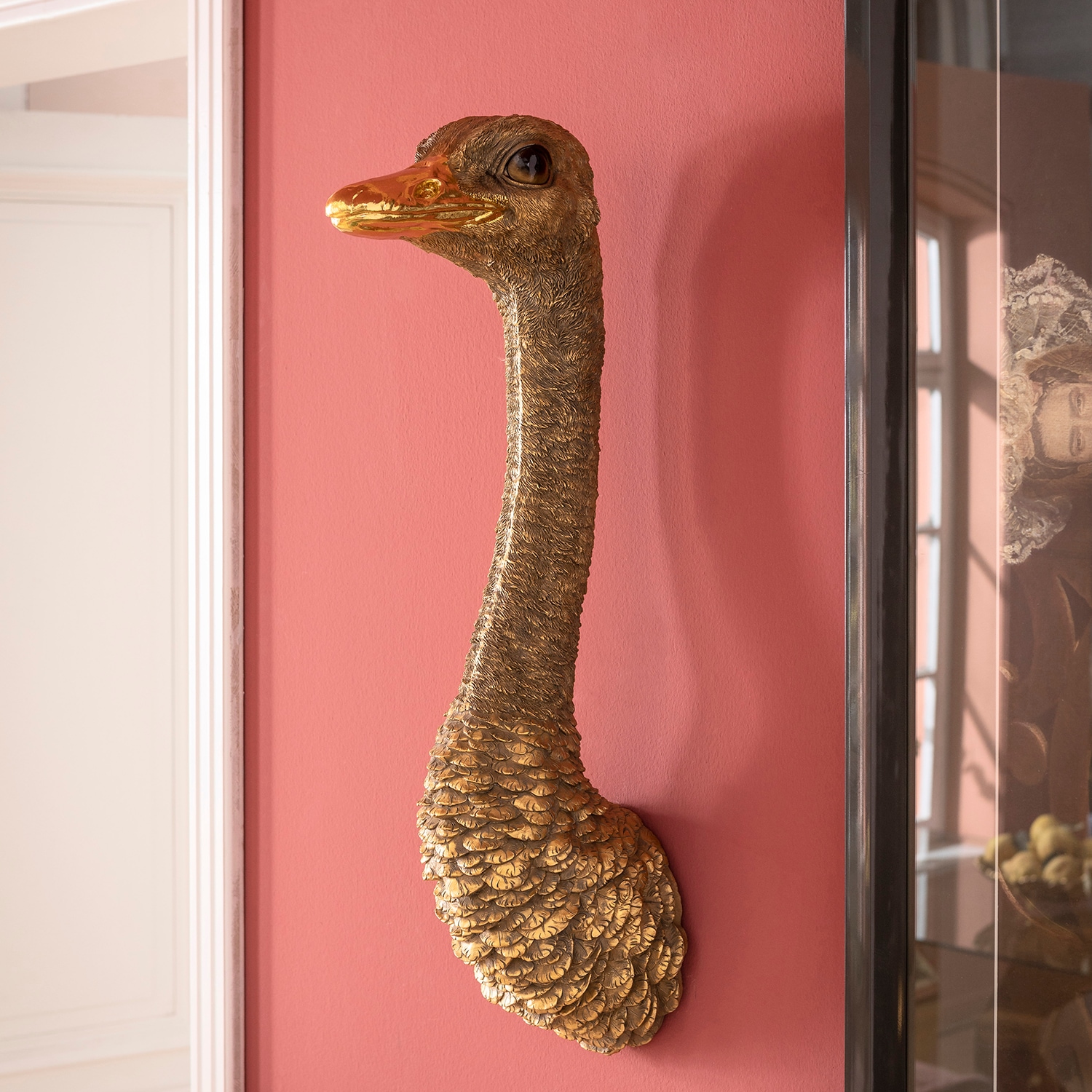 Kare Design Objet de décoration murale »Wandschmuck Ostrich Gold 19x72cm«