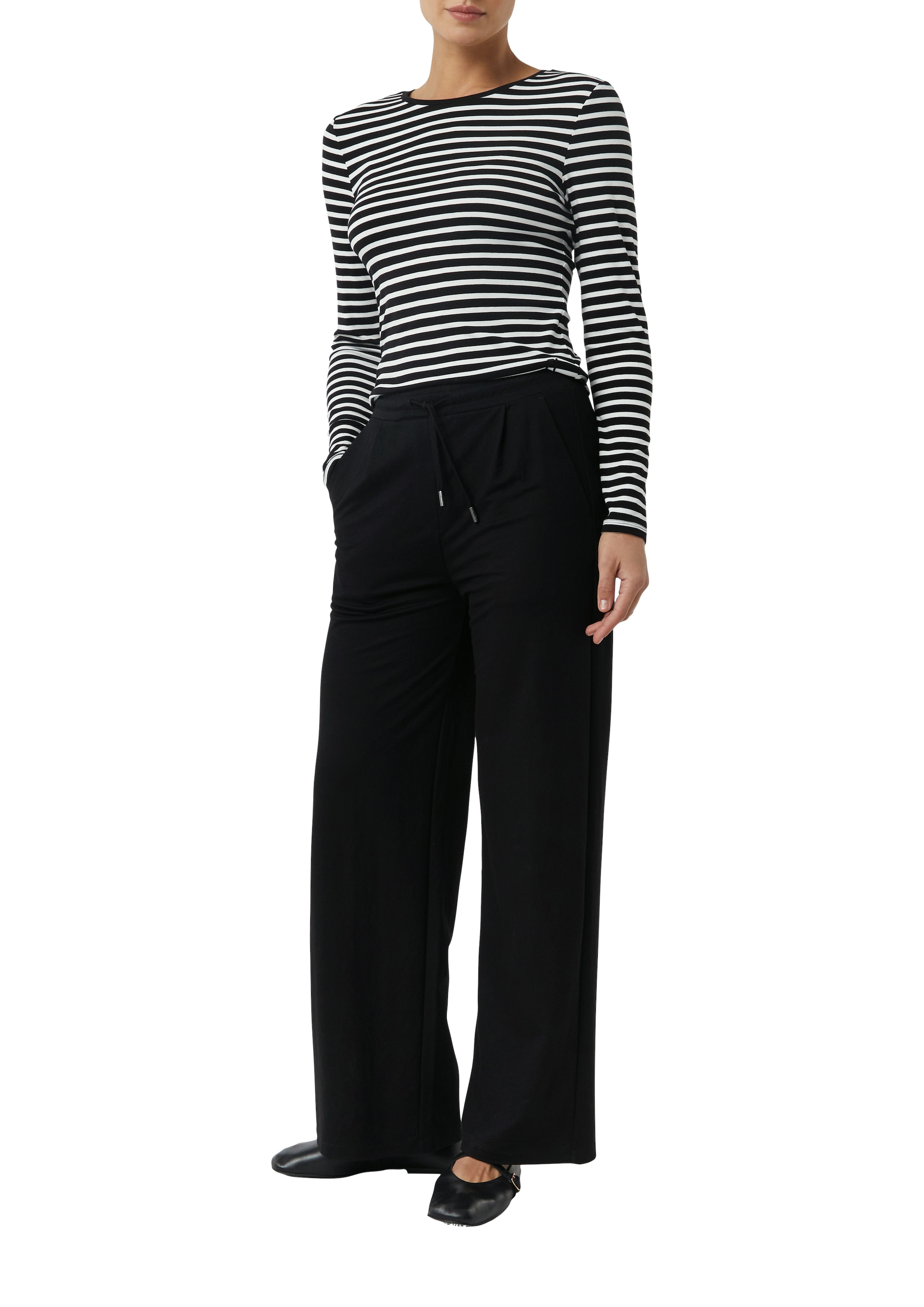 comma casual identity T-shirt à manches longues gestreift, figurbetont, casual, Rundhals