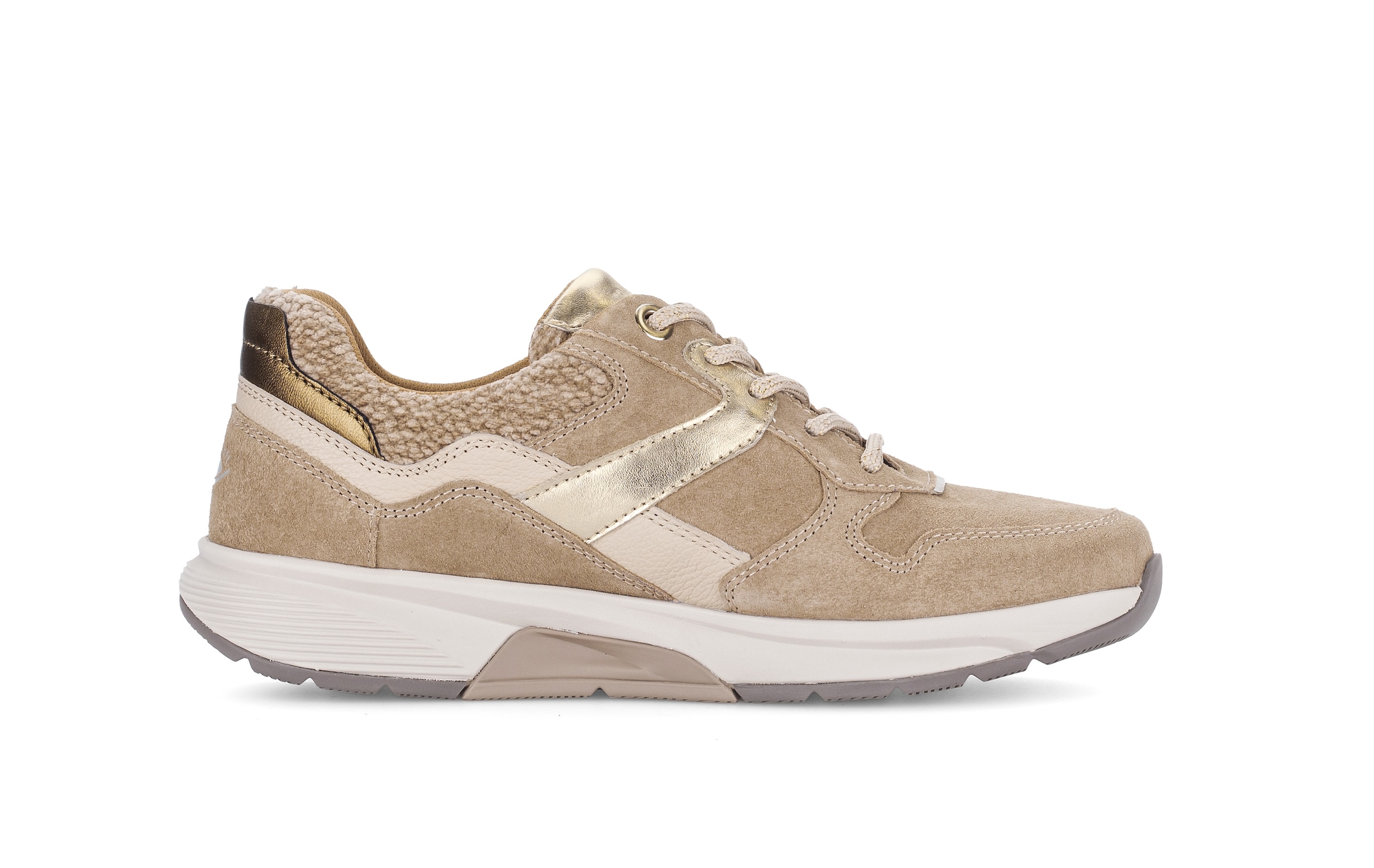 rollingsoft Baskets compensées  chaussure de loisir, chaussure basse, lacets avec empiècements contrastés
