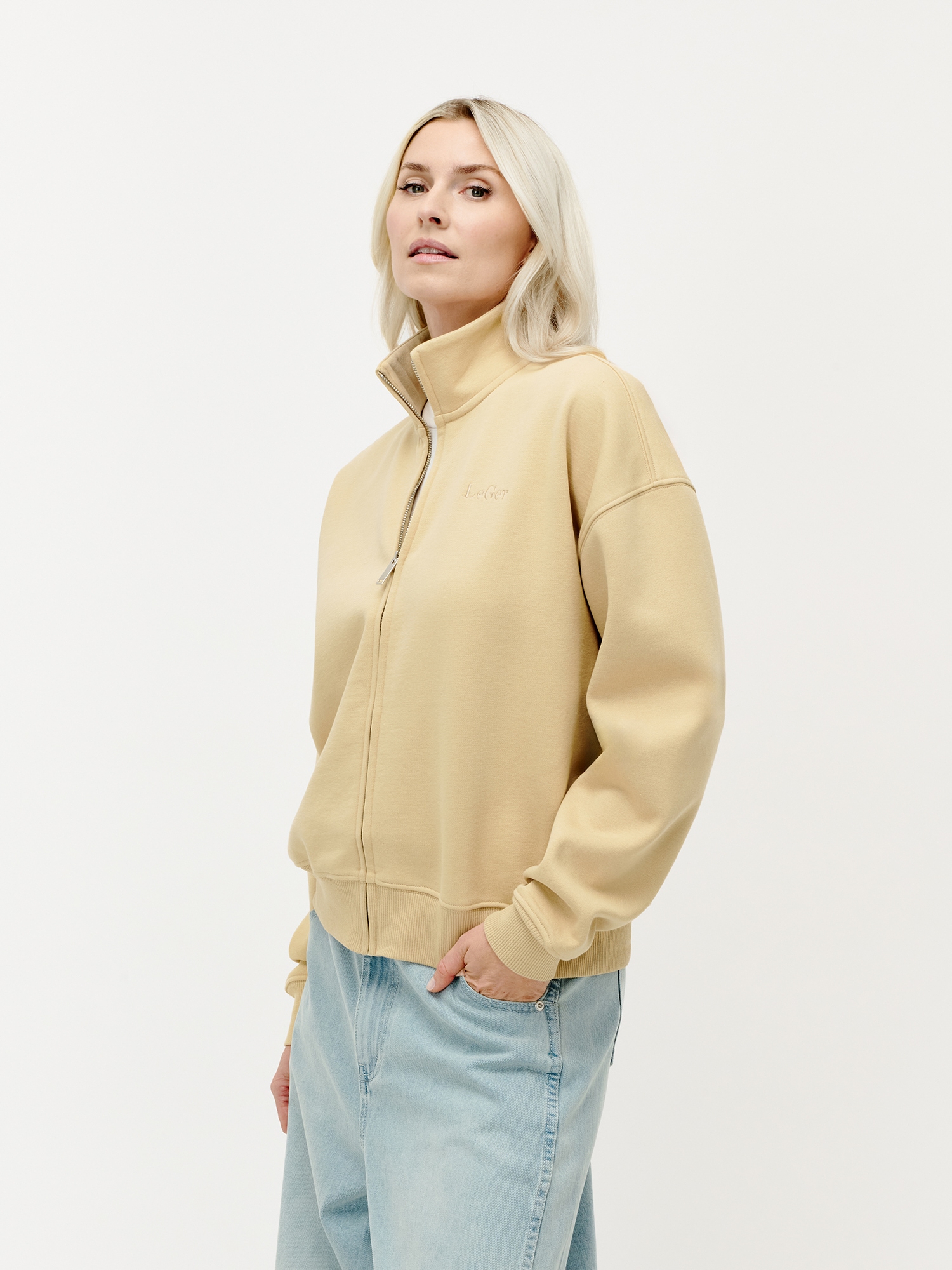 LeGer Veste sweat »Tanisha, LeGer by Lena Gercke« locker geschnitten, mit Stehkragen