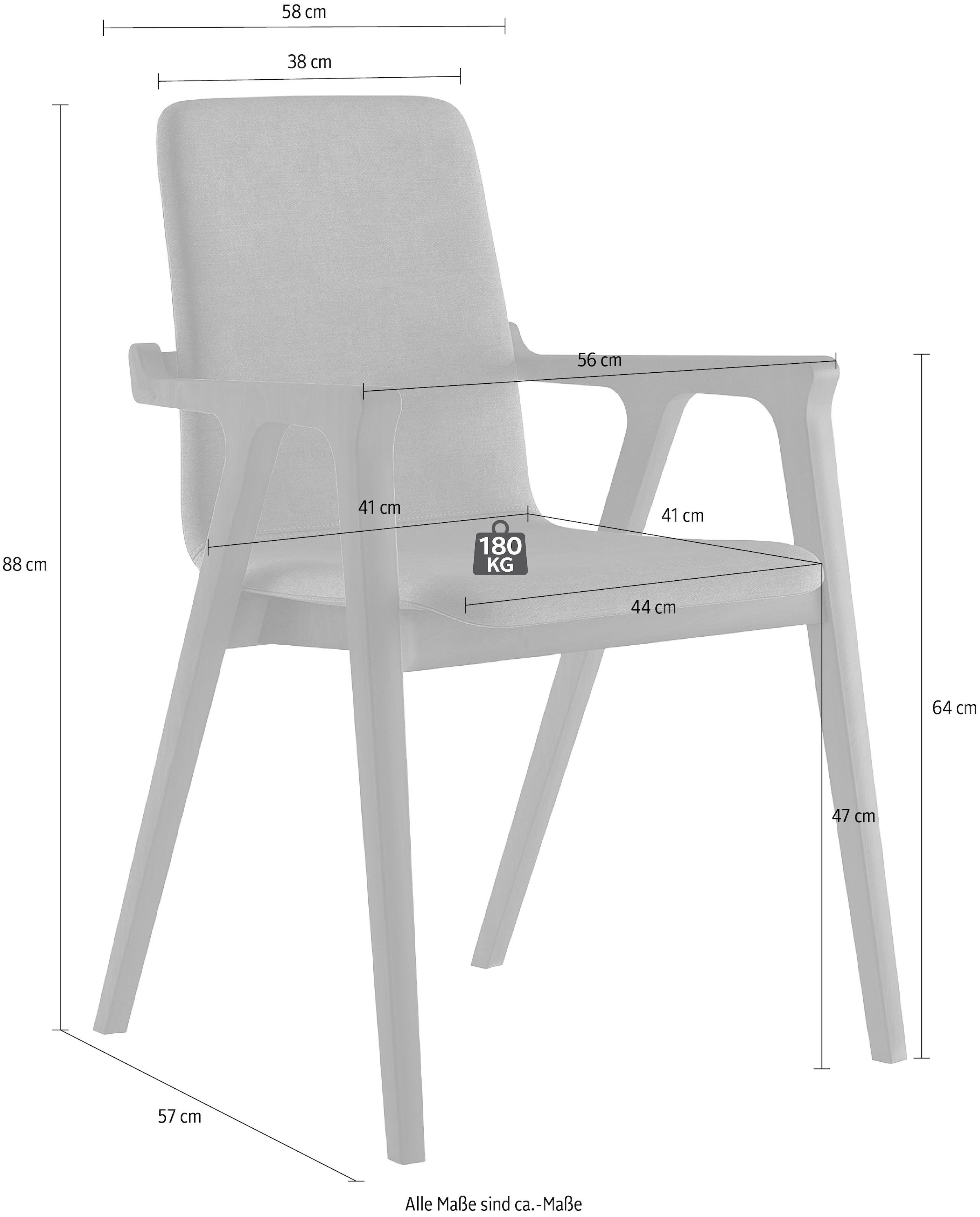 Home affaire Chaise avec accoudoirs »AXA« (Set) 1 cuis