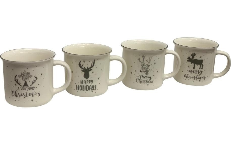   Tasse »Dameco XMAS 355 ml, 4 Stück, Weiss«