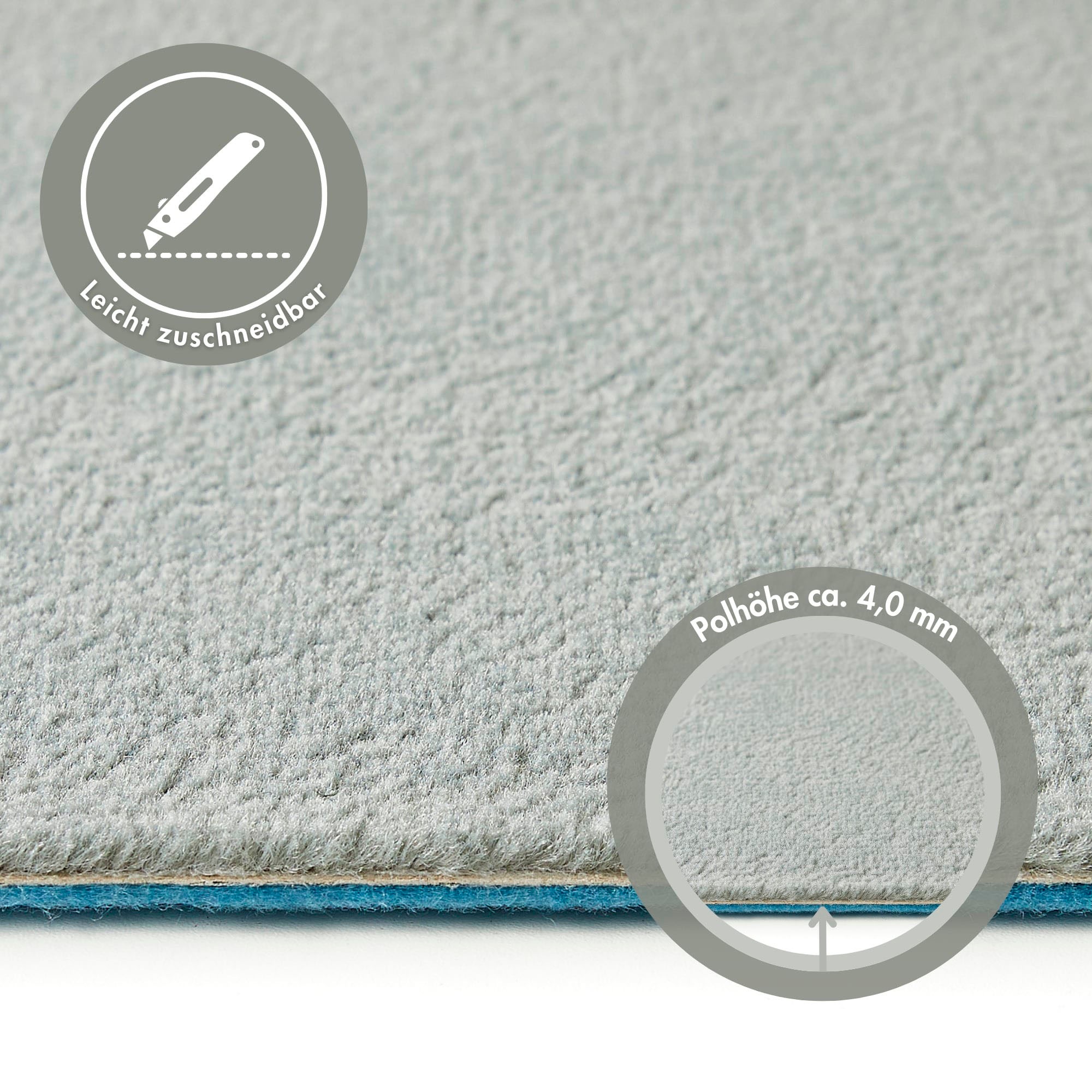 Andiamo Teppichboden »Kira, Velours, Made in Belgium« rechteckig 8 mm Höhe Uni Farben, Breite 400 cm, strapazierfähig, pflegeleicht, Wohnzimmer