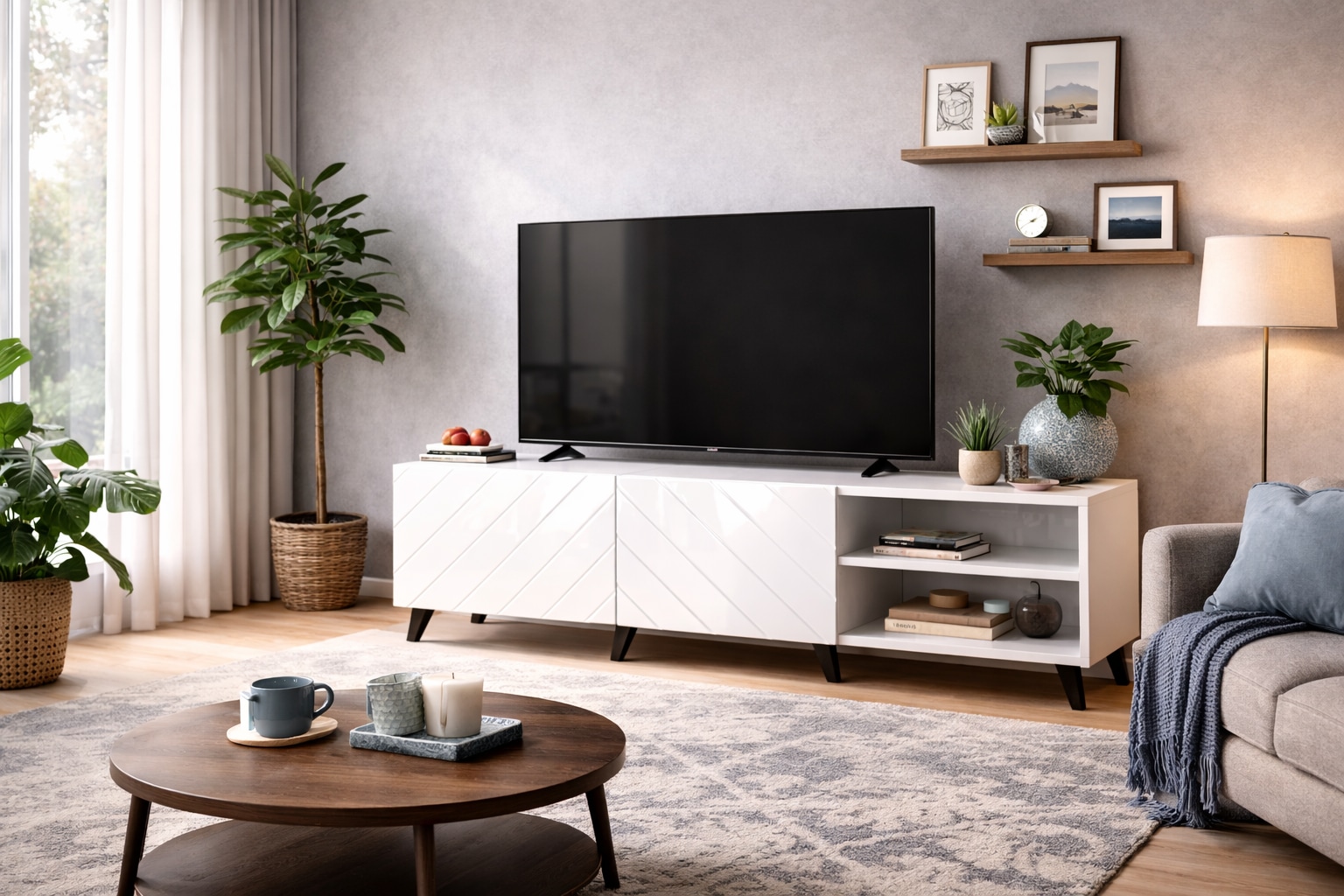 GOODproduct Lowboard »HOLLY 1.5, TV-Board, TV-Kommode, TV-Schrank, TV-Unterschrank, TV-Möbel« Modernes lackiertes Hochglanz TV-Board, grifflos, Breite 150 cm