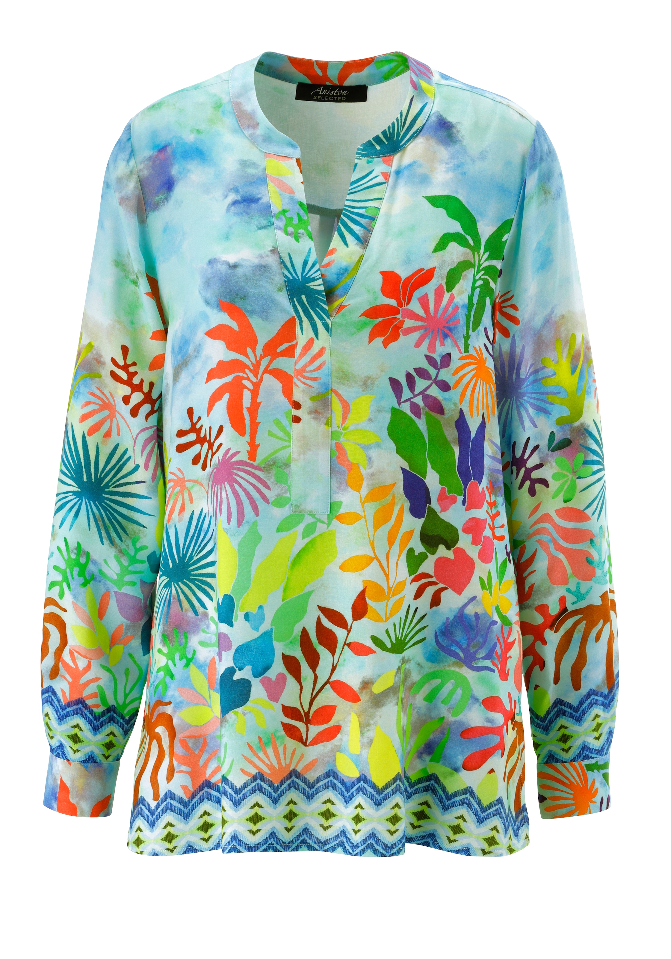 Aniston SELECTED Blouse à enfiler mit ausdrucksstarken Korallenmuster - NEUE KOLLEKTION