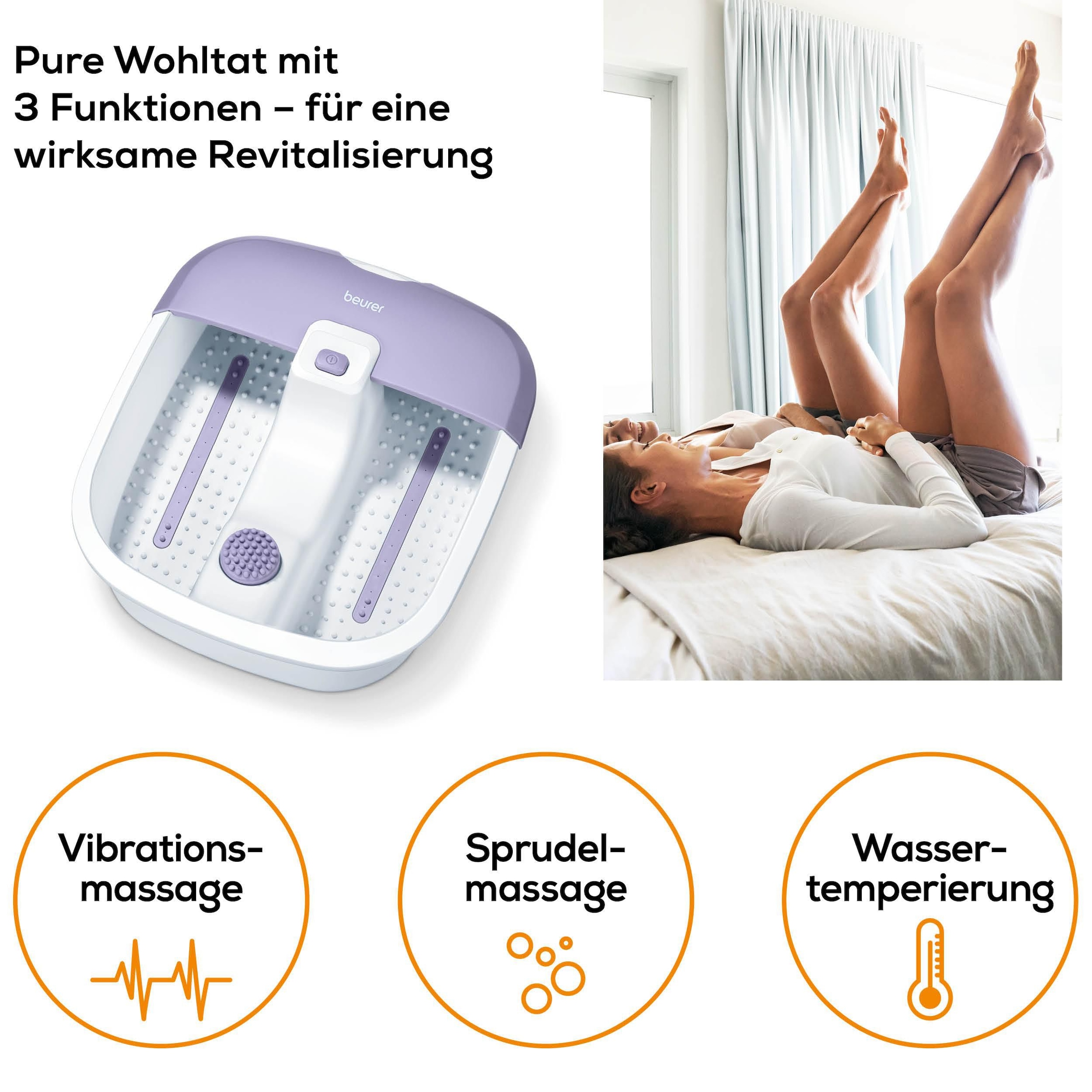 BEURER Fussbad »Fusssprudelbad FB 12 mit Vibrations- und Sprudelmassage« Fördert die Durchblutung und lindert schwere und müde Beine