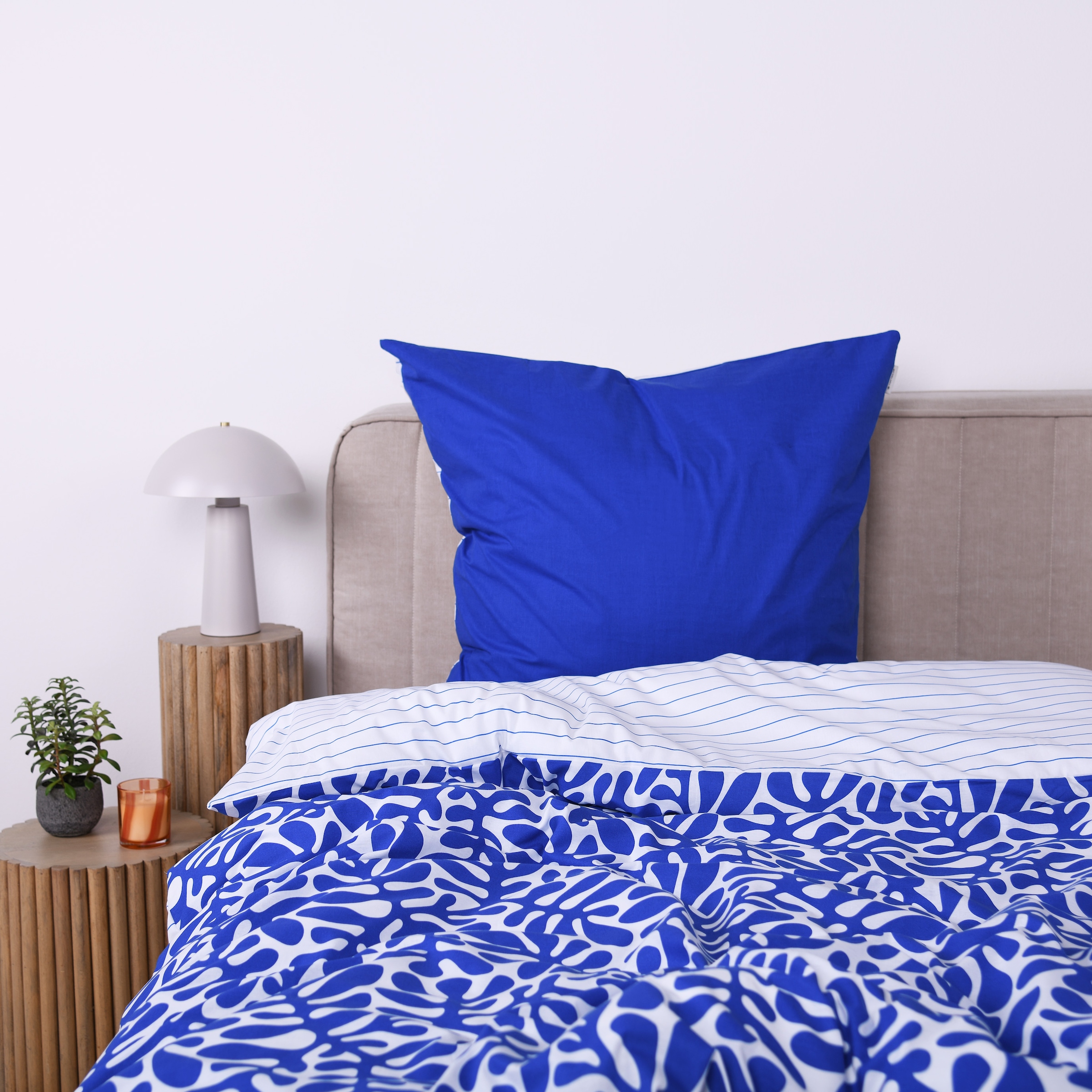 TOM TAILOR HOME Bettwäsche »ORGANIC LEAVES in Gr. 135x200cm, 155x220cm oder 200x220cm« 2 Stk. new bedroom, mit farbigem Markenreissverschluss